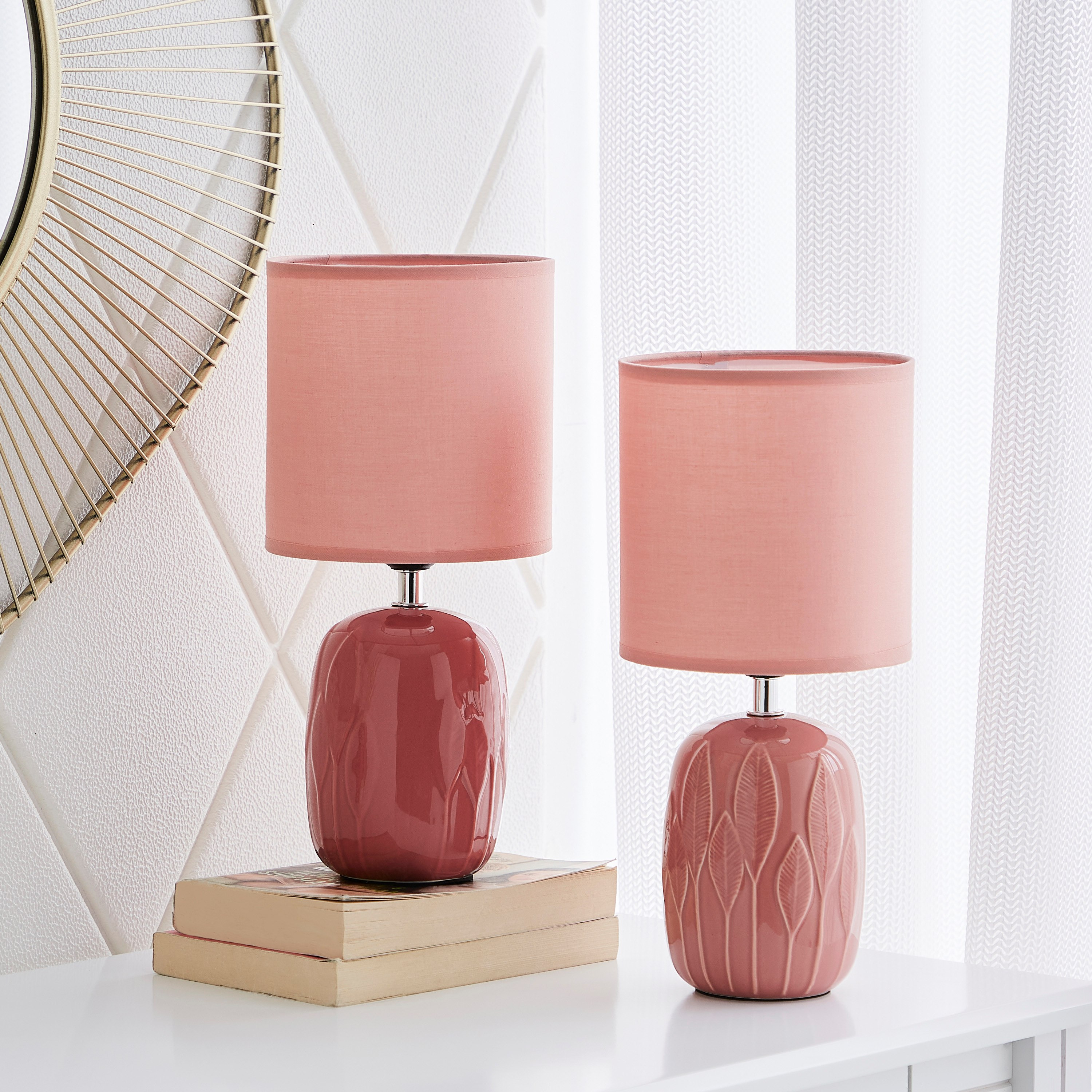 طقم مصابيح طاولة سيراميك قطعتين من سكايلار - 20x20x29 سم-hbxlivingroom-lighting-tablelamps-image-1