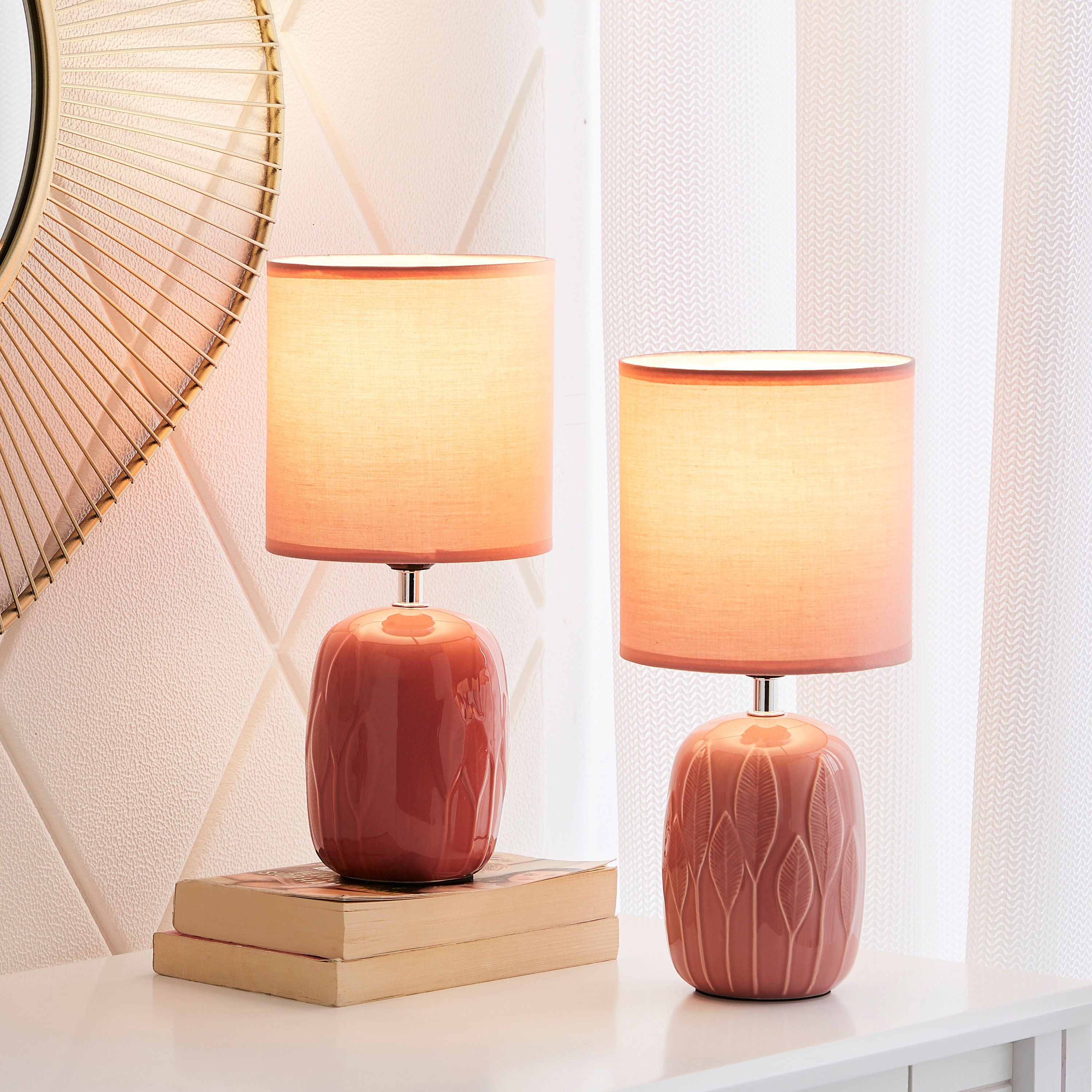 طقم مصابيح طاولة سيراميك قطعتين من سكايلار - 20x20x29 سم-hbxlivingroom-lighting-tablelamps-image-2