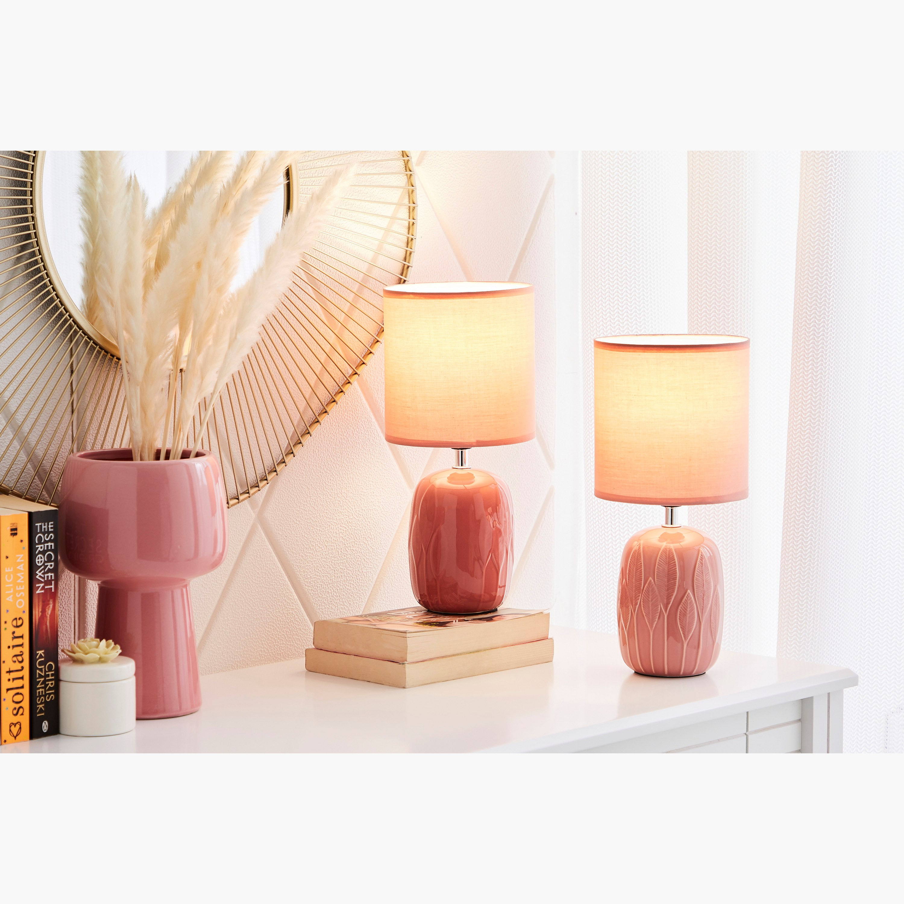 طقم مصابيح طاولة سيراميك قطعتين من سكايلار - 20x20x29 سم-hbxlivingroom-lighting-tablelamps-image-5