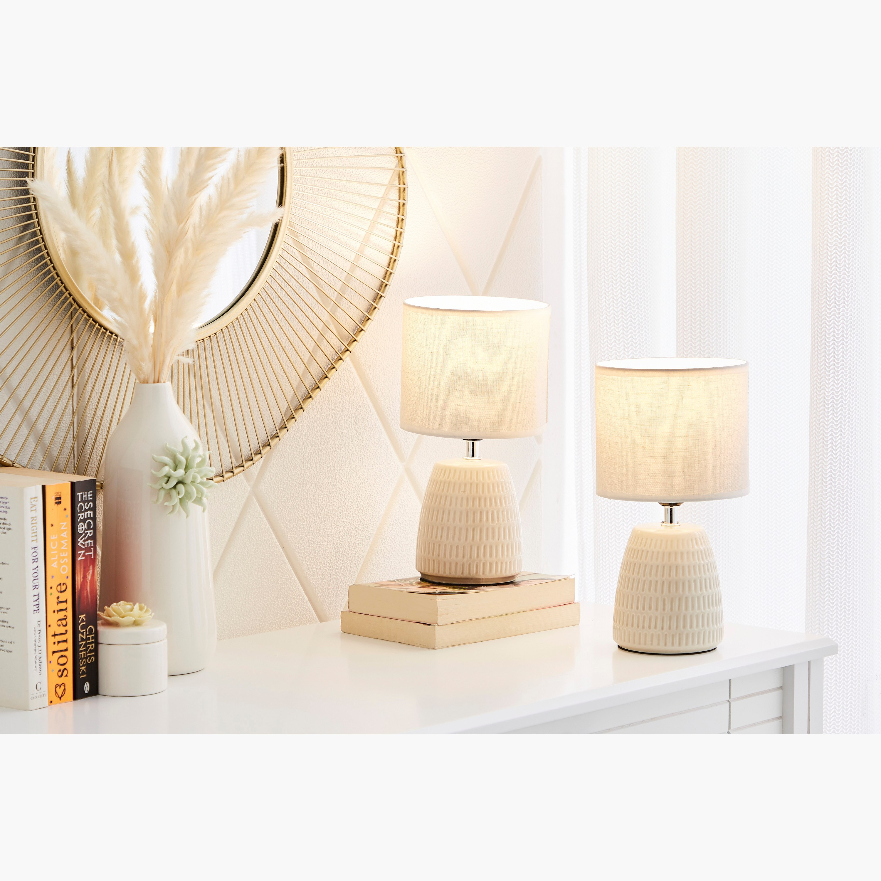 طقم مصابيح طاولة سيراميك قطعتين من سكايلار - 20x20x29 سم-hbxlivingroom-lighting-tablelamps-image-4