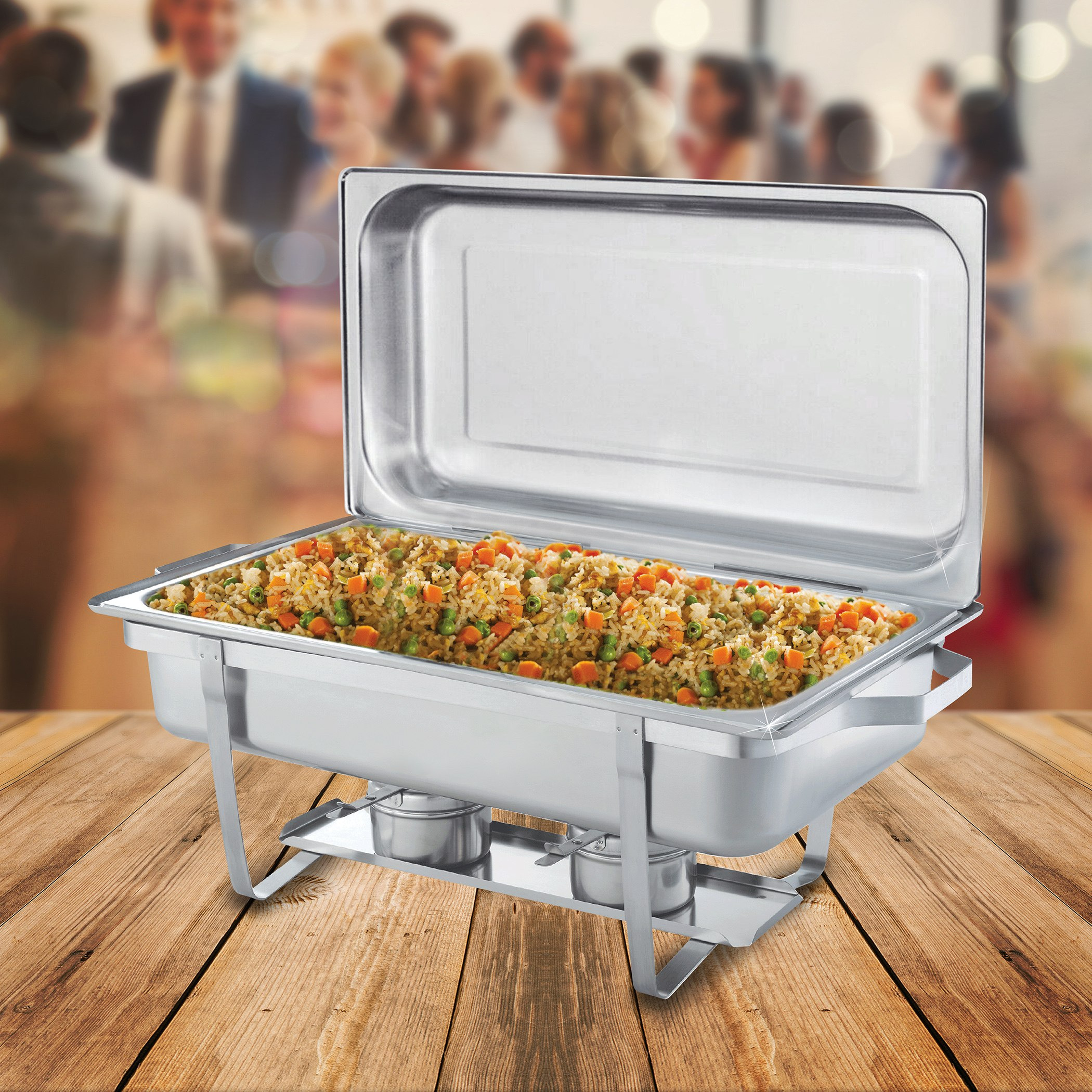 صحن تشيفينج مستطيل ستانلس ستيل بقسم واحد من فيونا - 9 لتر-hbxdecorandfurnishings-tabletop-serveware-image-1