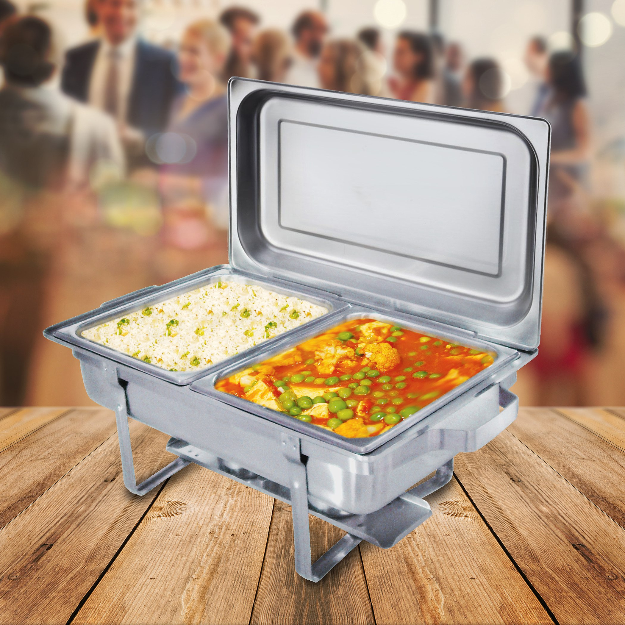 صحن تشيفينج مستطيل ستانلس ستيل بقسمين من فيونا - 8 لتر-hbxdecorandfurnishings-tabletop-serveware-image-1
