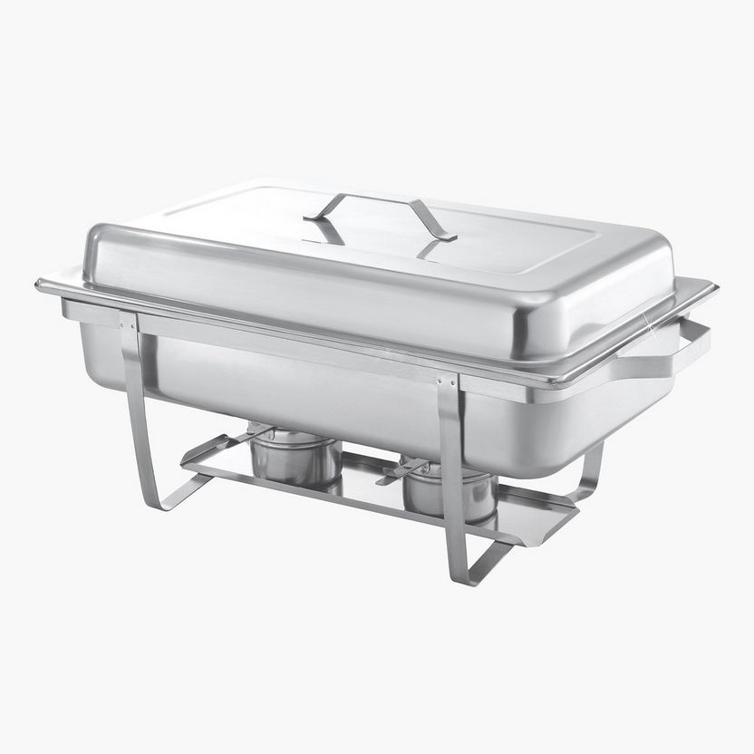 Fiona Stainless Steel 2-Compartment Rectangular Chafing Dish - 8 L-Serveware-image-1