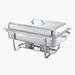 Fiona Stainless Steel 2-Compartment Rectangular Chafing Dish - 8 L-Serveware-thumbnailMobile-1