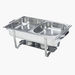 Fiona Stainless Steel 2-Compartment Rectangular Chafing Dish - 8 L-Serveware-thumbnailMobile-3
