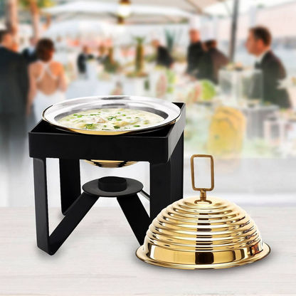 Fiona Cubo Golden Rim Mini Chafing Dish - 500 ml-Serveware-image-0