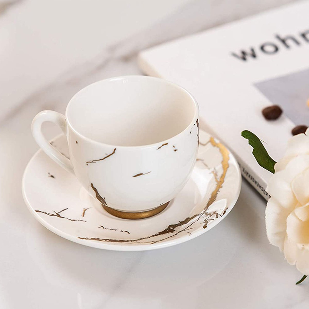 طقم فناجين بصحون وطبعات 12 قطعة من أوركيد - 100 مل-hbxhomeware-hbxkitchen-image-2