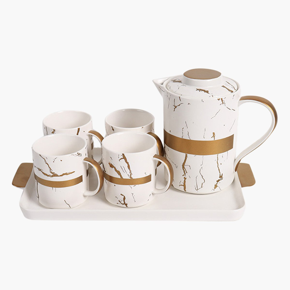 طقم شاي وصينيّة من أوركيد - 6 قطع-hbxhomeware-diningandtabletop-coffeeandteasets-image-2