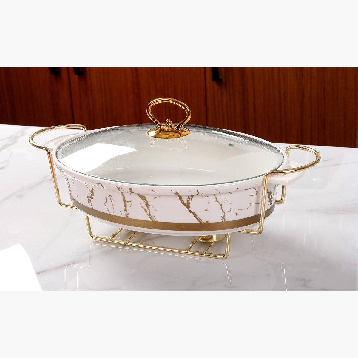 مسخن طعام بيضاوي بحامل من أوركيد ويف - 38 سم-hbxhomeware-hbxkitchen-image-2