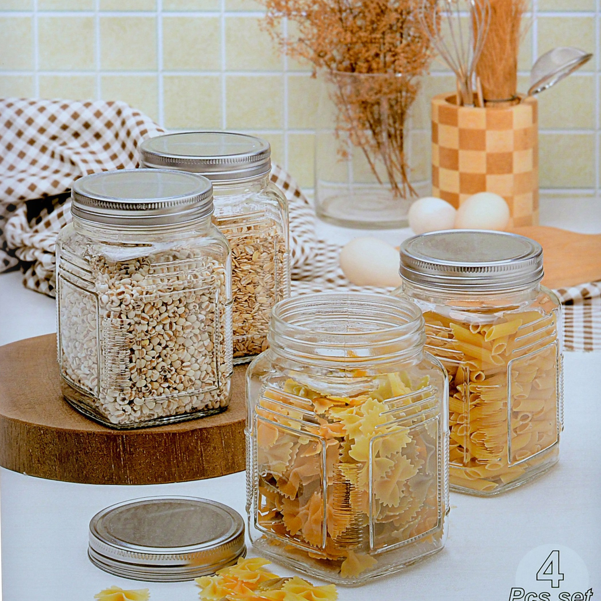 Orchid Glass Canister - Set of 4-hbxhomeware-hbxkitchen-image-1