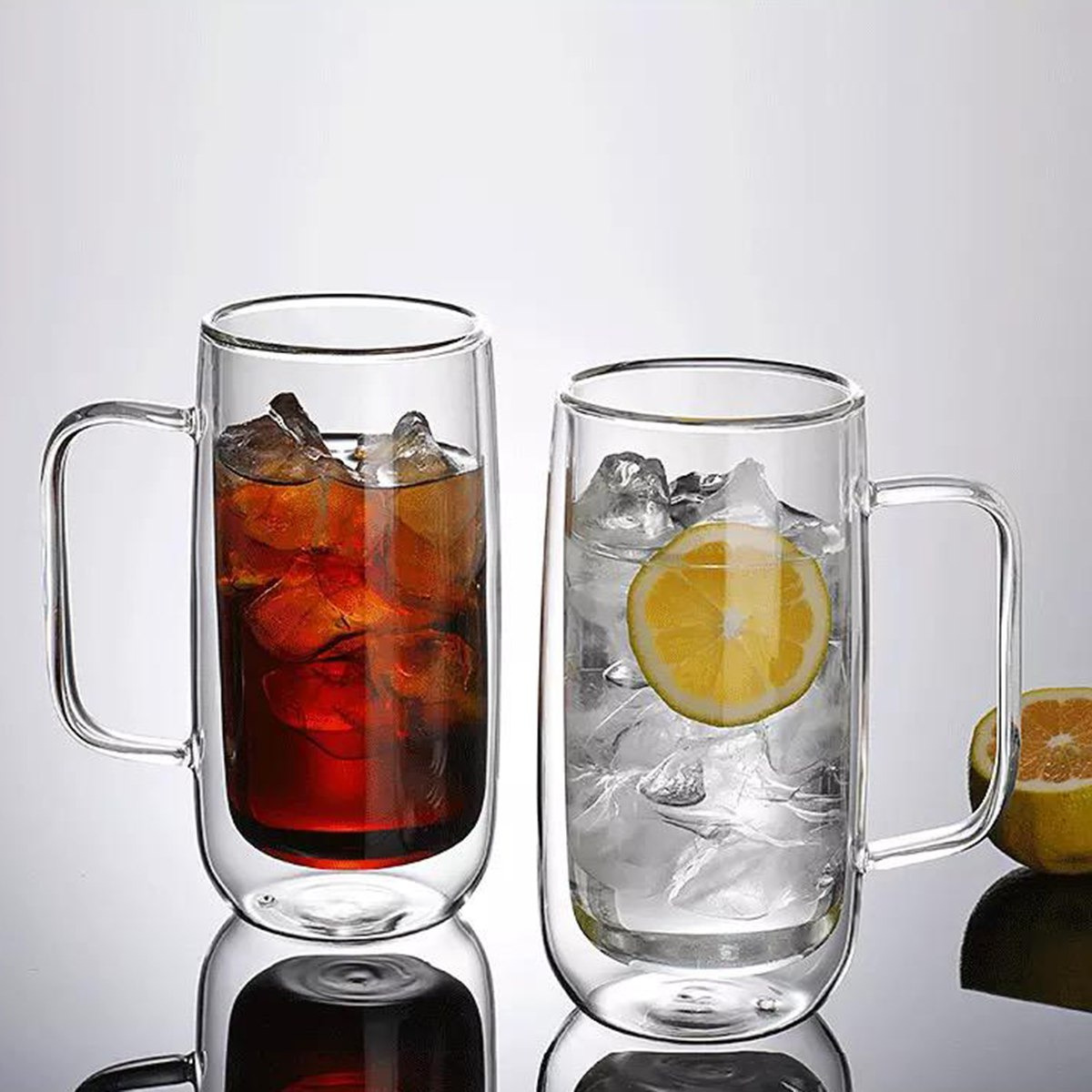 طقم أكواب قطعتين من زجاج البوروسيليكات بجدار مزدوج من أوركيد - 400 مل-hbxhomeware-hbxkitchen-image-1