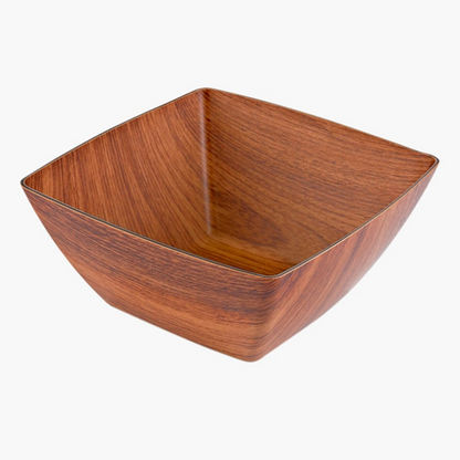 Neo Square Serving Bowl with Wooden Finish - 12x12x6 cms