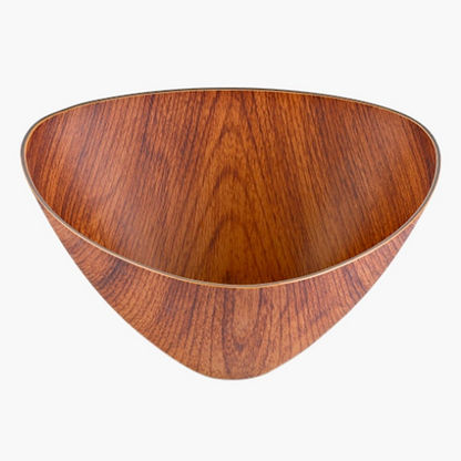 Neo Triangle Shaped Serving Bowl with Wooden Finish - 12x12x5.5 cms