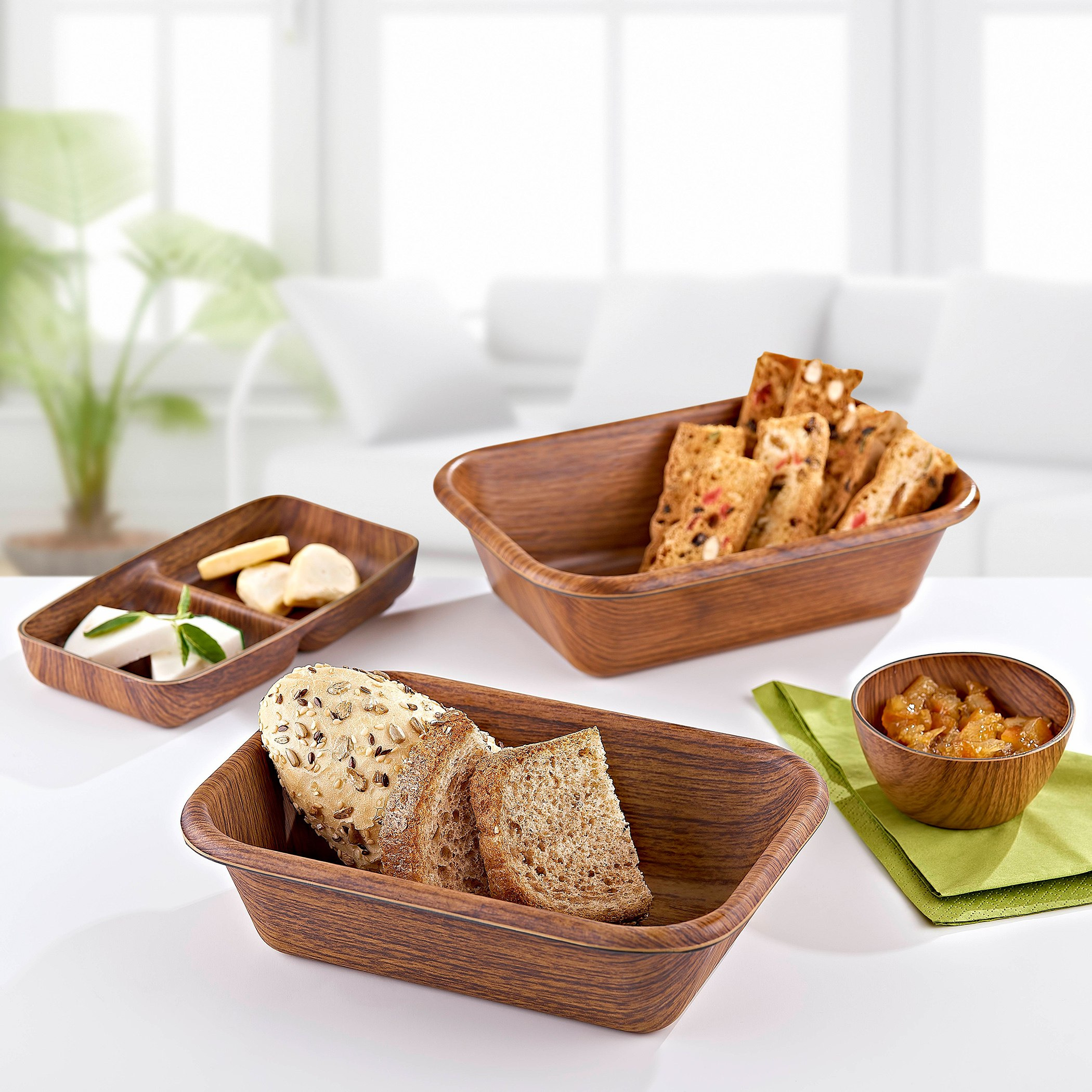 صينية تقديم بقسمين وتشطيب خشبي من نيو - 18.5 × 10 × 3.5 سم-hbxdecorandfurnishings-tabletop-crockery-image-3