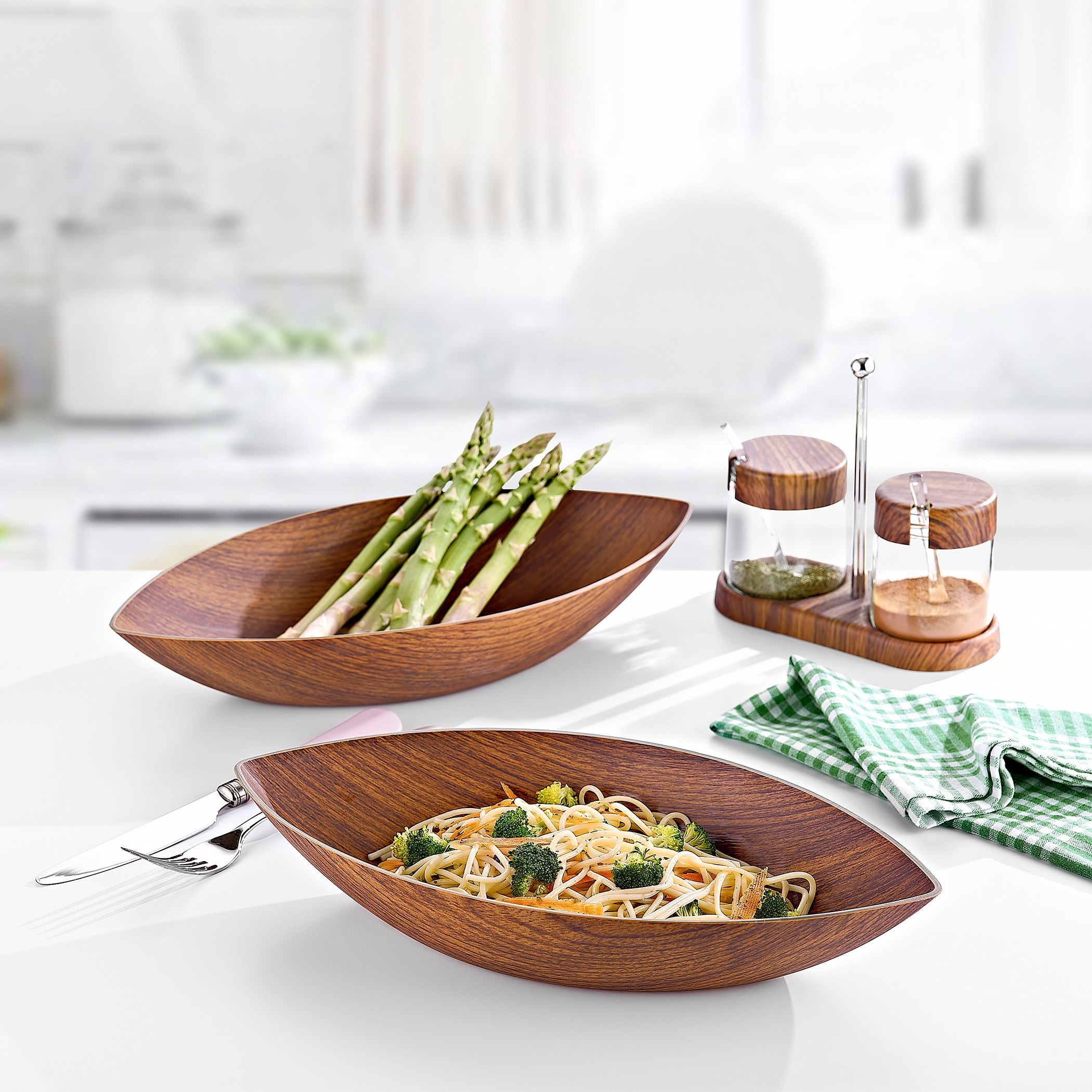 وعاء تقديم بتشطيب خشبي من نيو - 30.5x15x6 سم-hbxdecorandfurnishings-tabletop-crockery-image-3