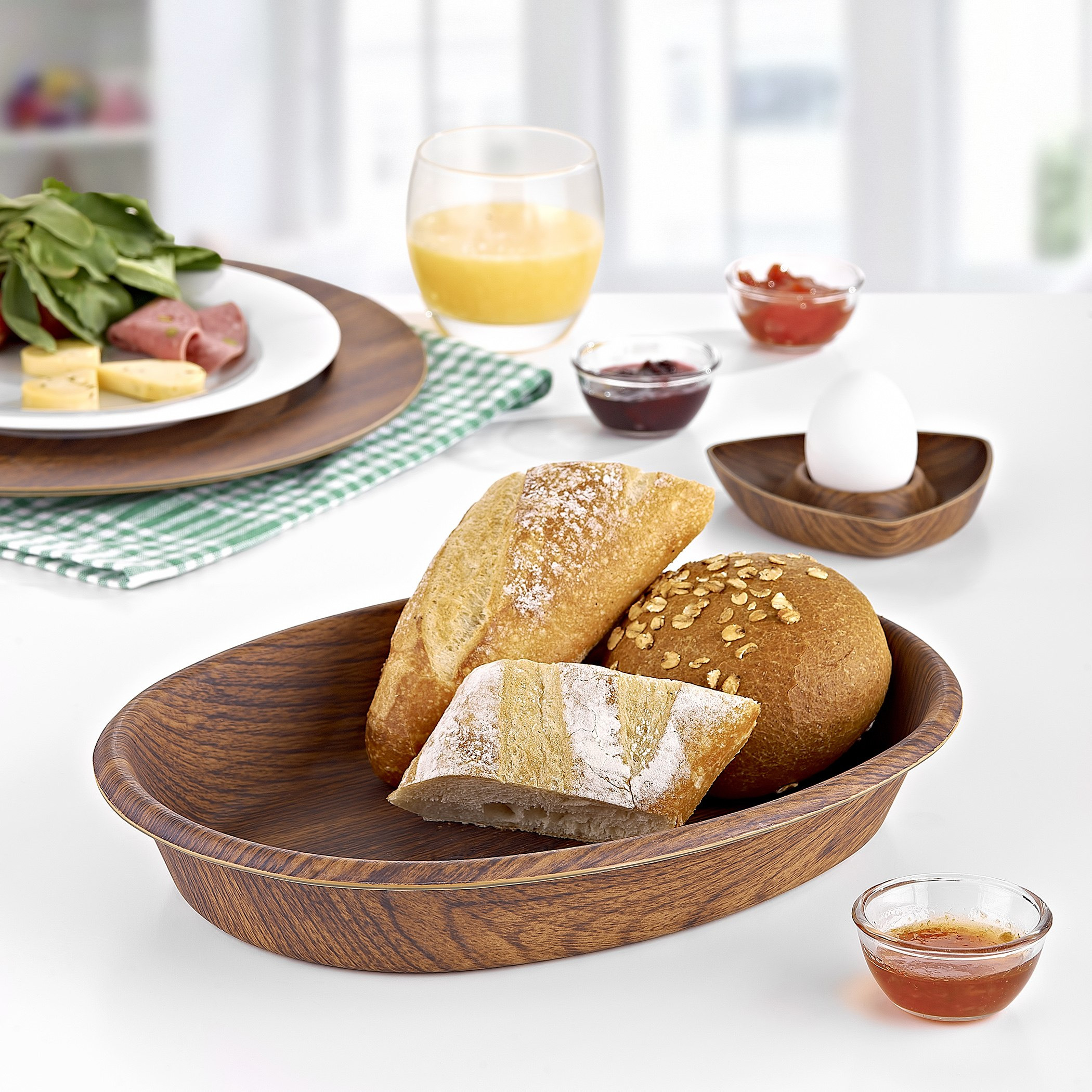 سلة متعددة الأغراض بتشطيب خشبي من نيو - 29.5 × 17.5 × 5 سم-hbxdecorandfurnishings-tabletop-crockery-image-1