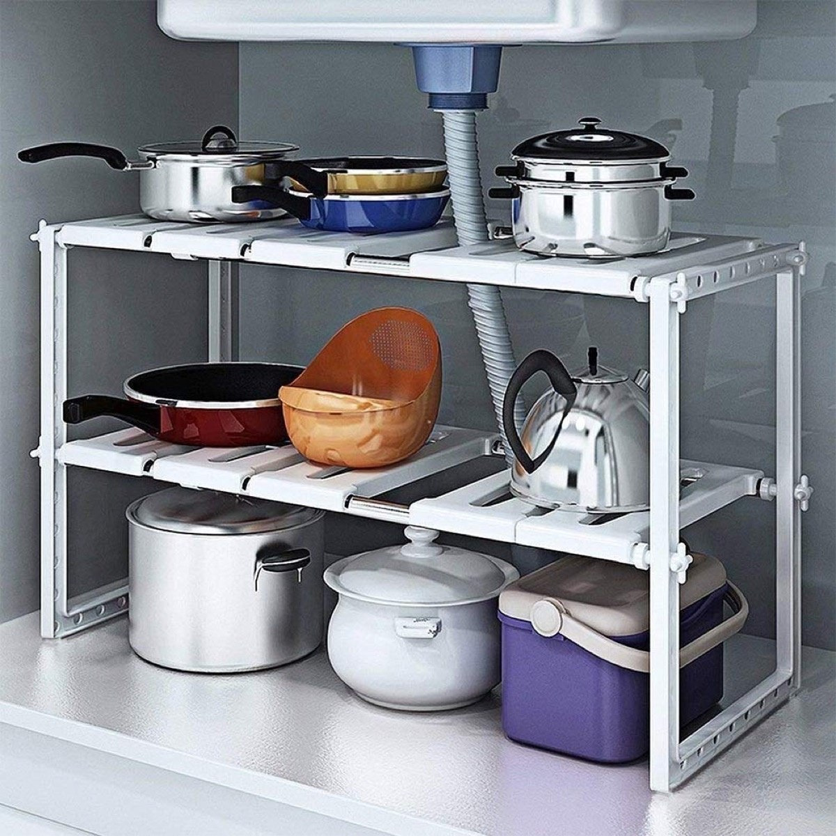 منظّم تخزين تحت الحوض متعدّد الوظائق قابل للتوسيع بطابقين - نيو-hbxkitchen-kitchenware-kitchenaccessories-image-7