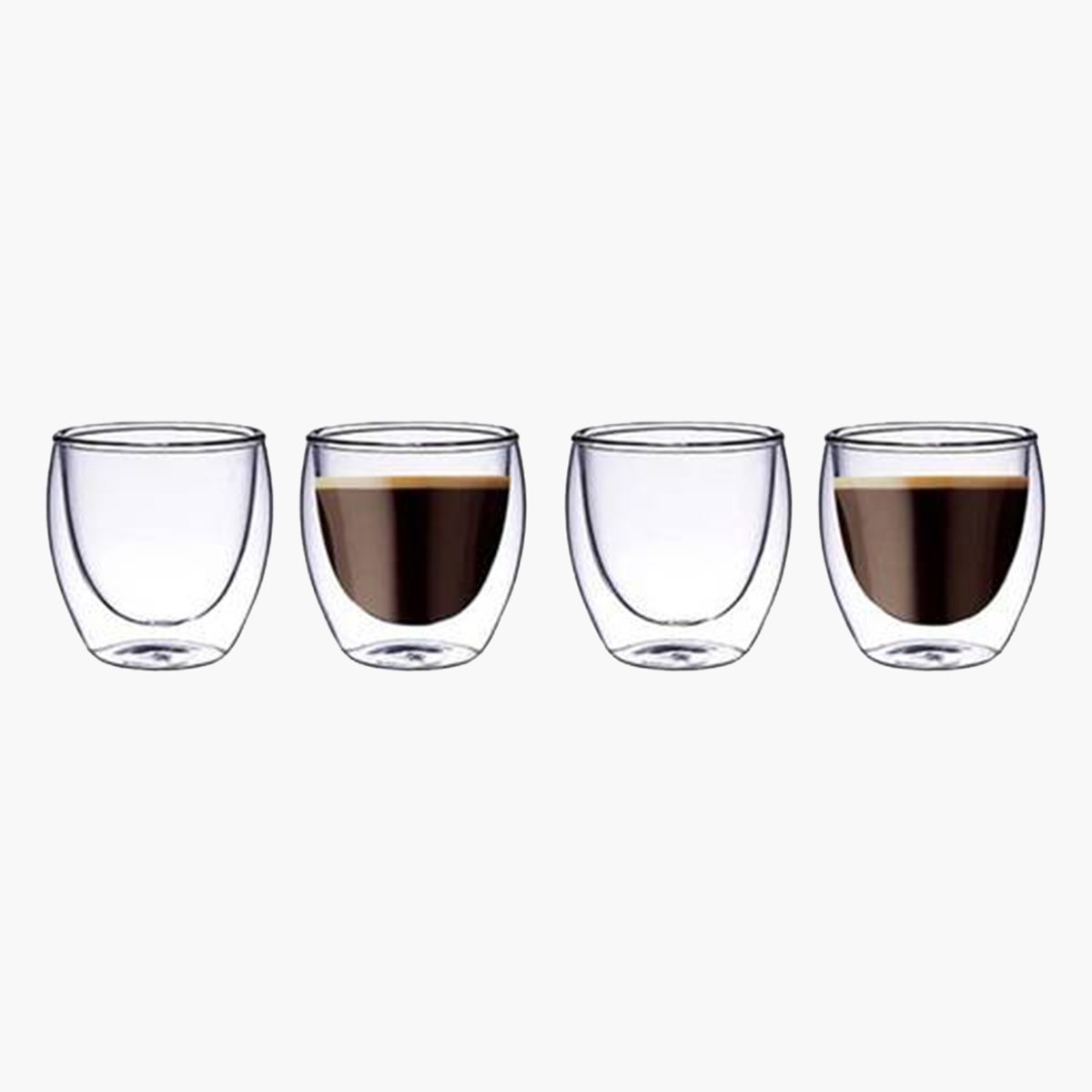 طقم أكواب من زجاج البوروسيليكات بجدار مزدوج 4 قطع من نيو 80 مل-hbxhomeware-hbxkitchen-image-2