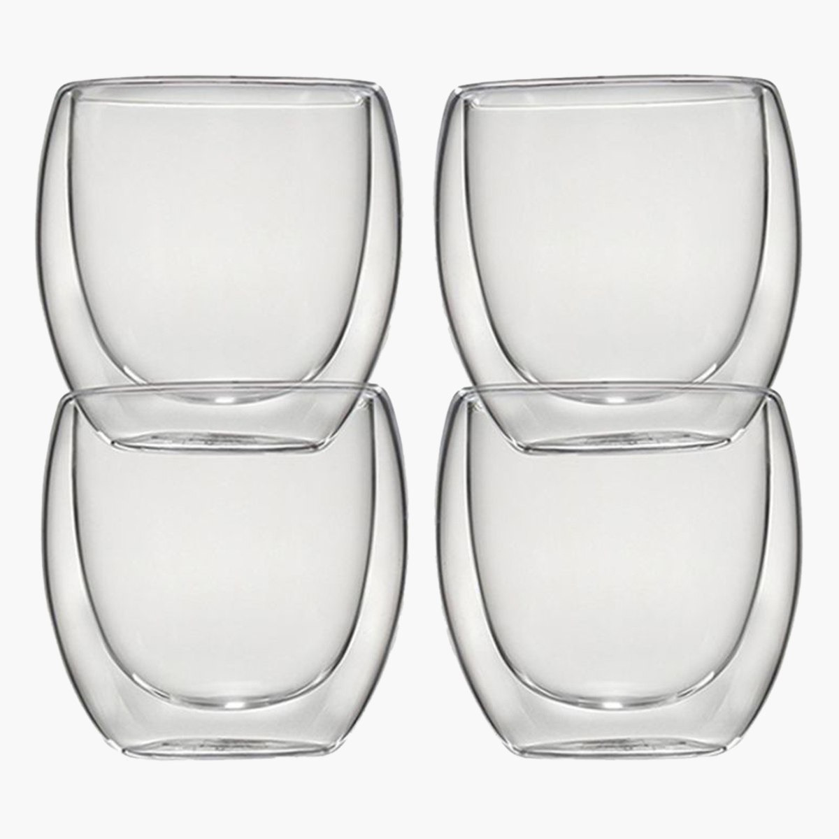 طقم أكواب من زجاج البوروسيليكات بجدار مزدوج 4 قطع من نيو 80 مل-hbxhomeware-hbxkitchen-image-3