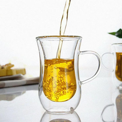 Neo Double Wall 2-Piece Borosilicate Glass Mug Set - 100 ml-Coffee and Tea Sets-image-2