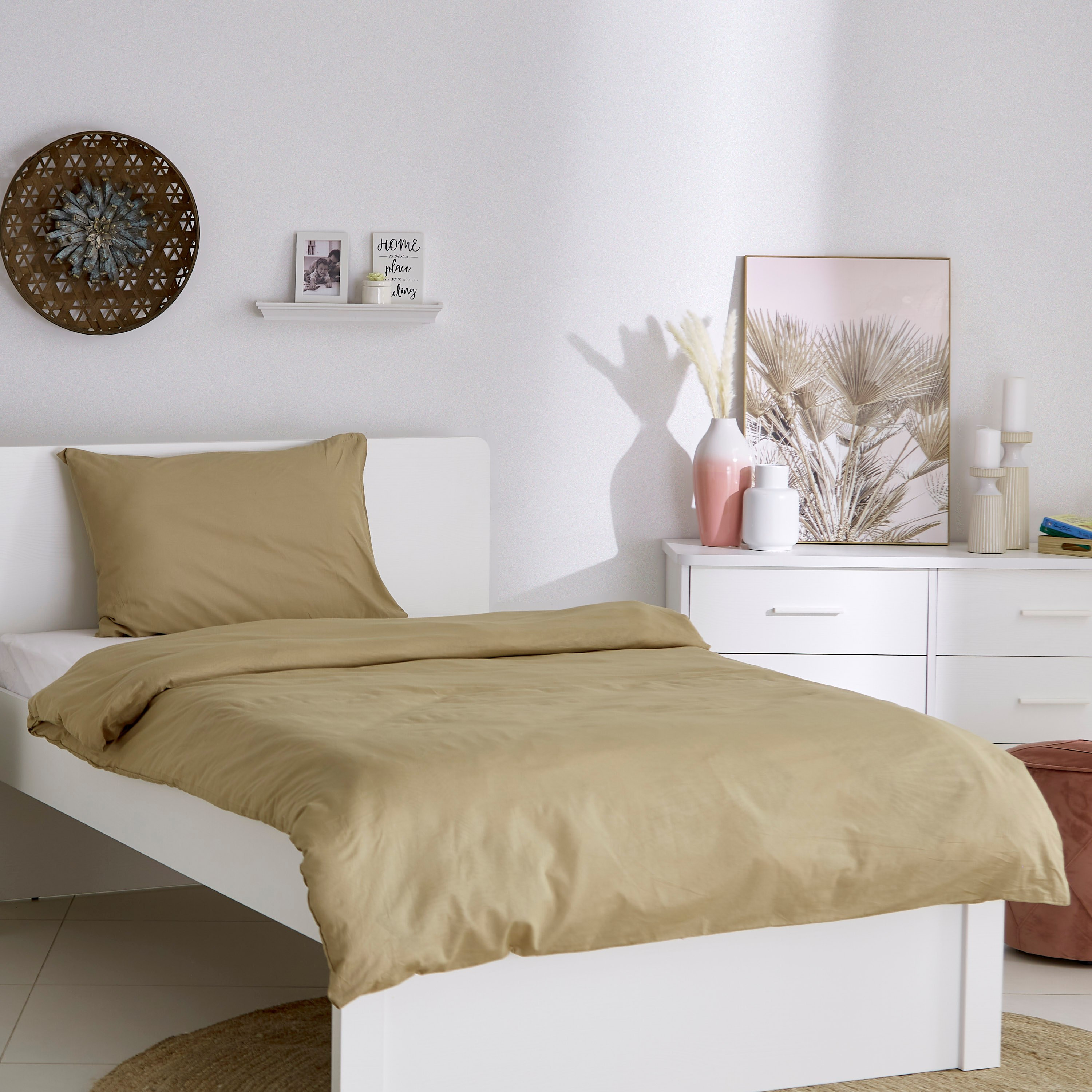 Wellington Solid 2-Piece Single Cotton Duvet Cover Set - 135x200 cm-hbxhomeware-hbxdecorandfurnishings-image-1