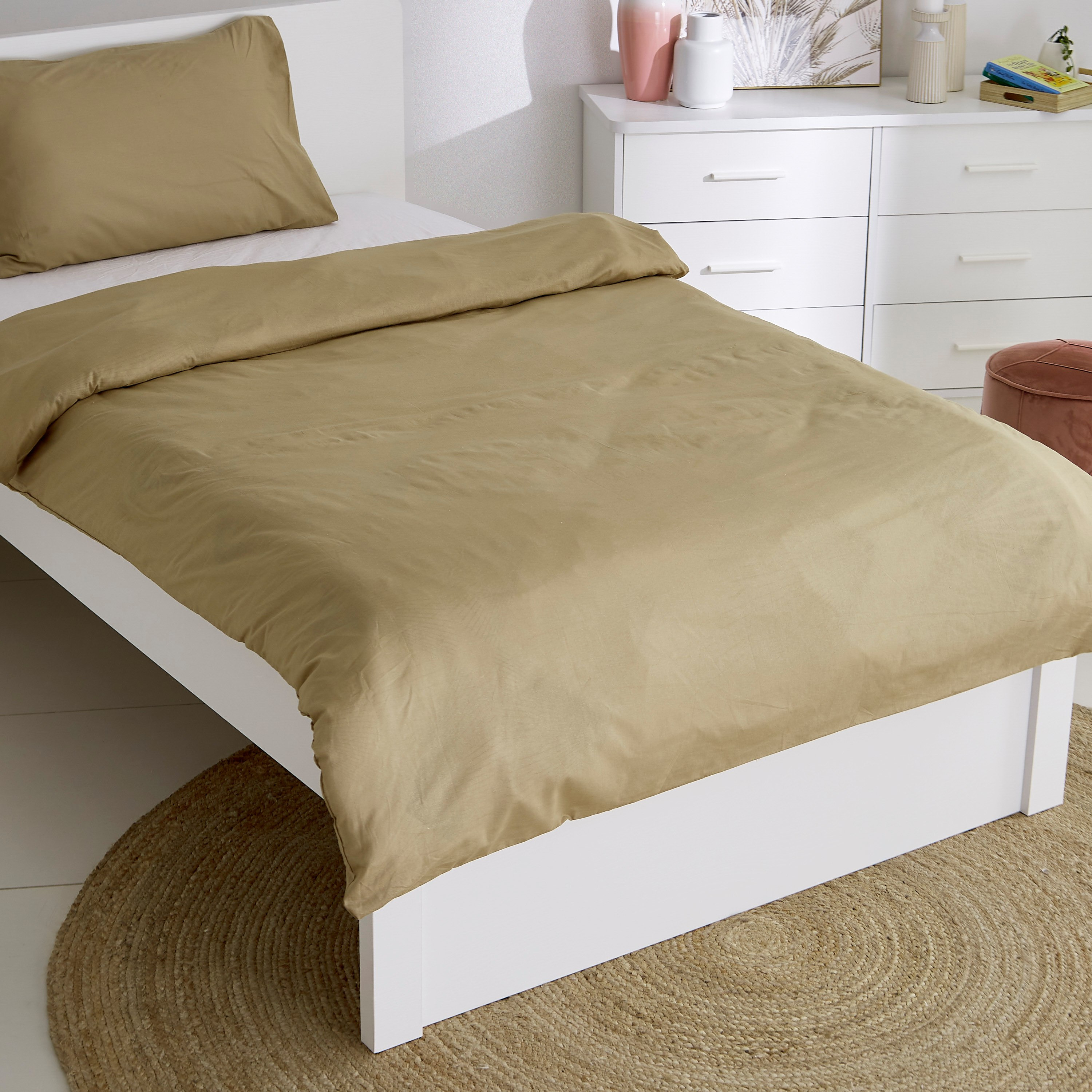 Wellington Solid 2-Piece Single Cotton Duvet Cover Set - 135x200 cm-hbxhomeware-hbxdecorandfurnishings-image-2