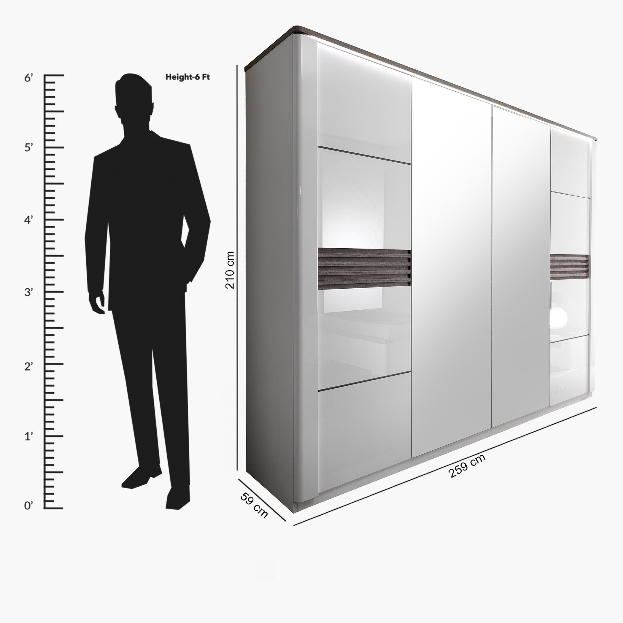 دولاب بـ 4 أبواب ومرآة من فيرتجو-hbxfurniture-wardrobes-image-9