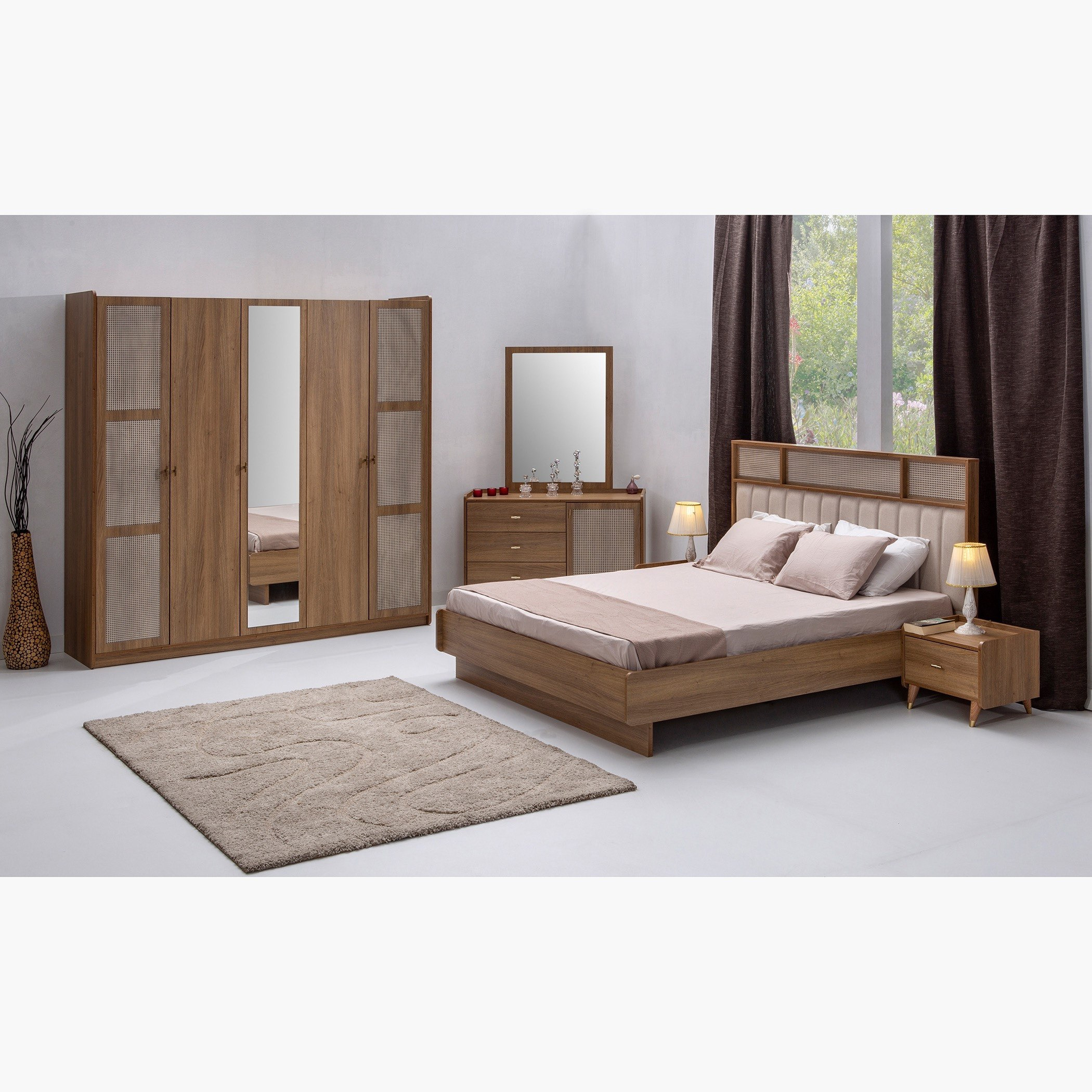 خزانة ملابس 5 أبواب بمرآة من بالي-hbxfurniture-wardrobes-image-8