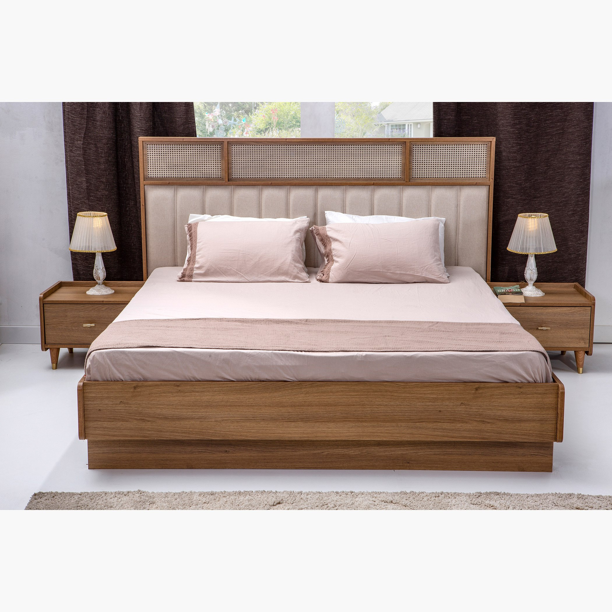 طقم غرفة نوم كينج 5 قطع من بالي - 180x200 سم-hbxbedroom-bedsandbedsets-bedroomsets-king-image-2