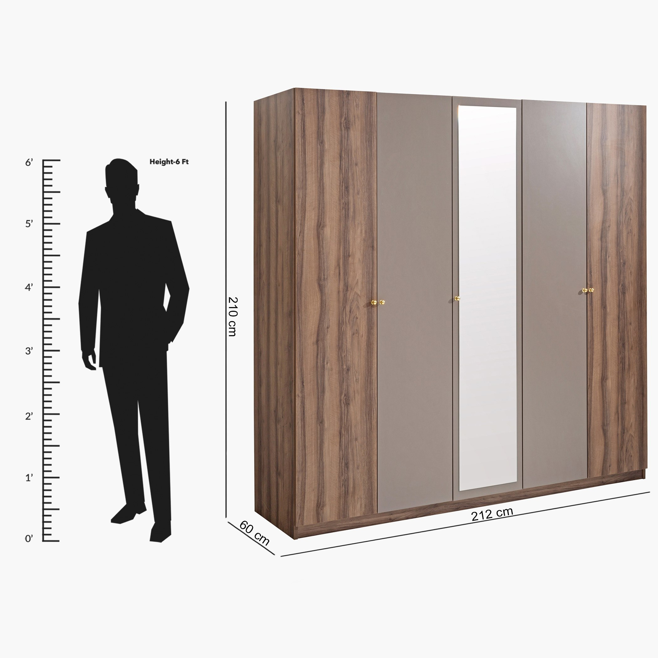 خزانة ملابس 5 أبواب بمرآة من بيانو-hbxfurniture-wardrobes-image-9