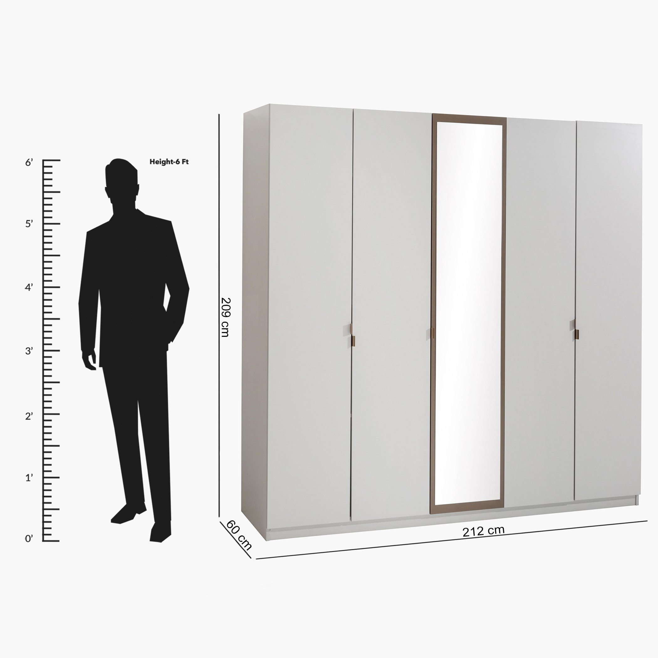 خزانة ملابس 5 أبواب بمرآة من فينسي-hbxfurniture-wardrobes-image-8