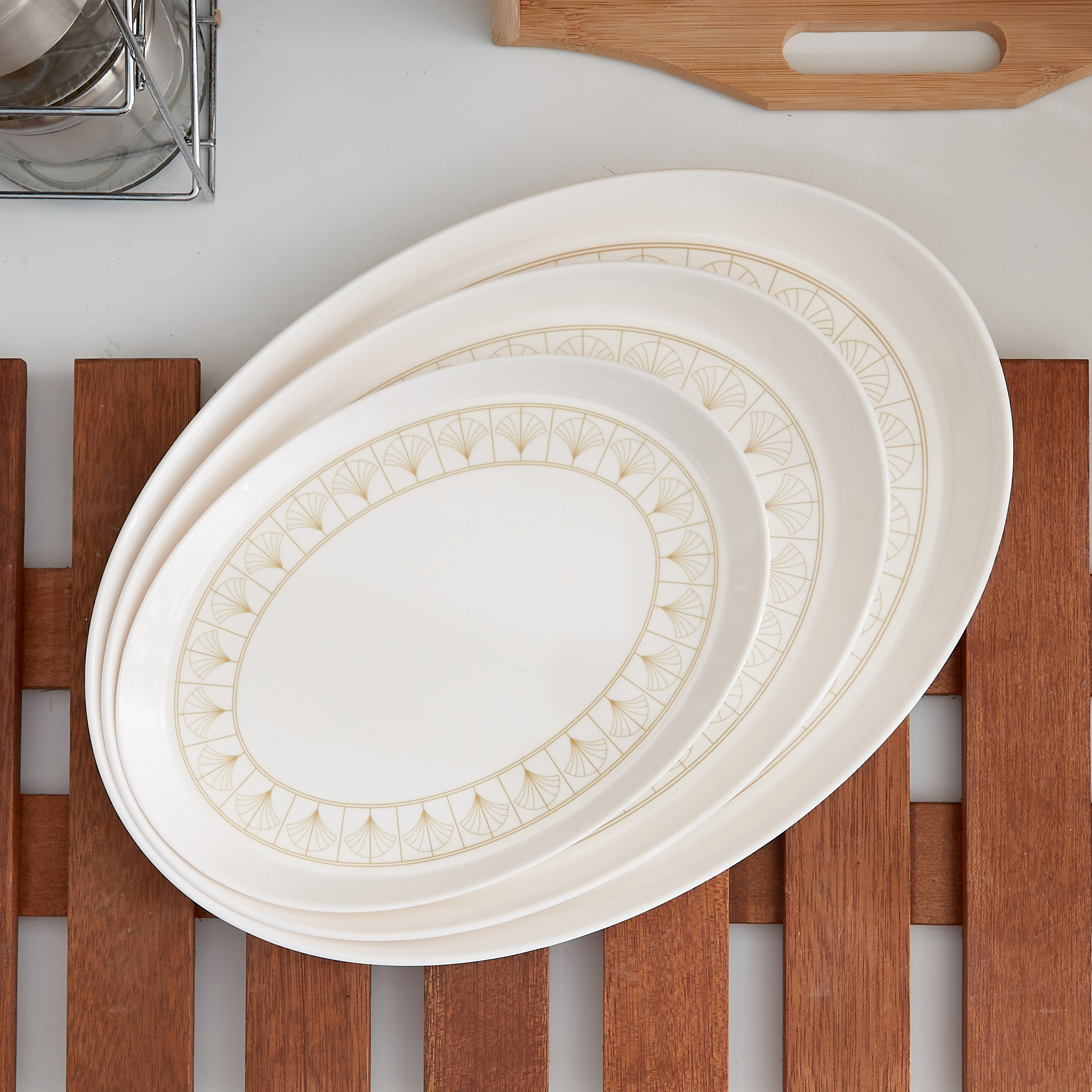 طقم صواني تقديم بيضاوية 3 قطع من مافيريك-hbxdecorandfurnishings-tabletop-serveware-image-1