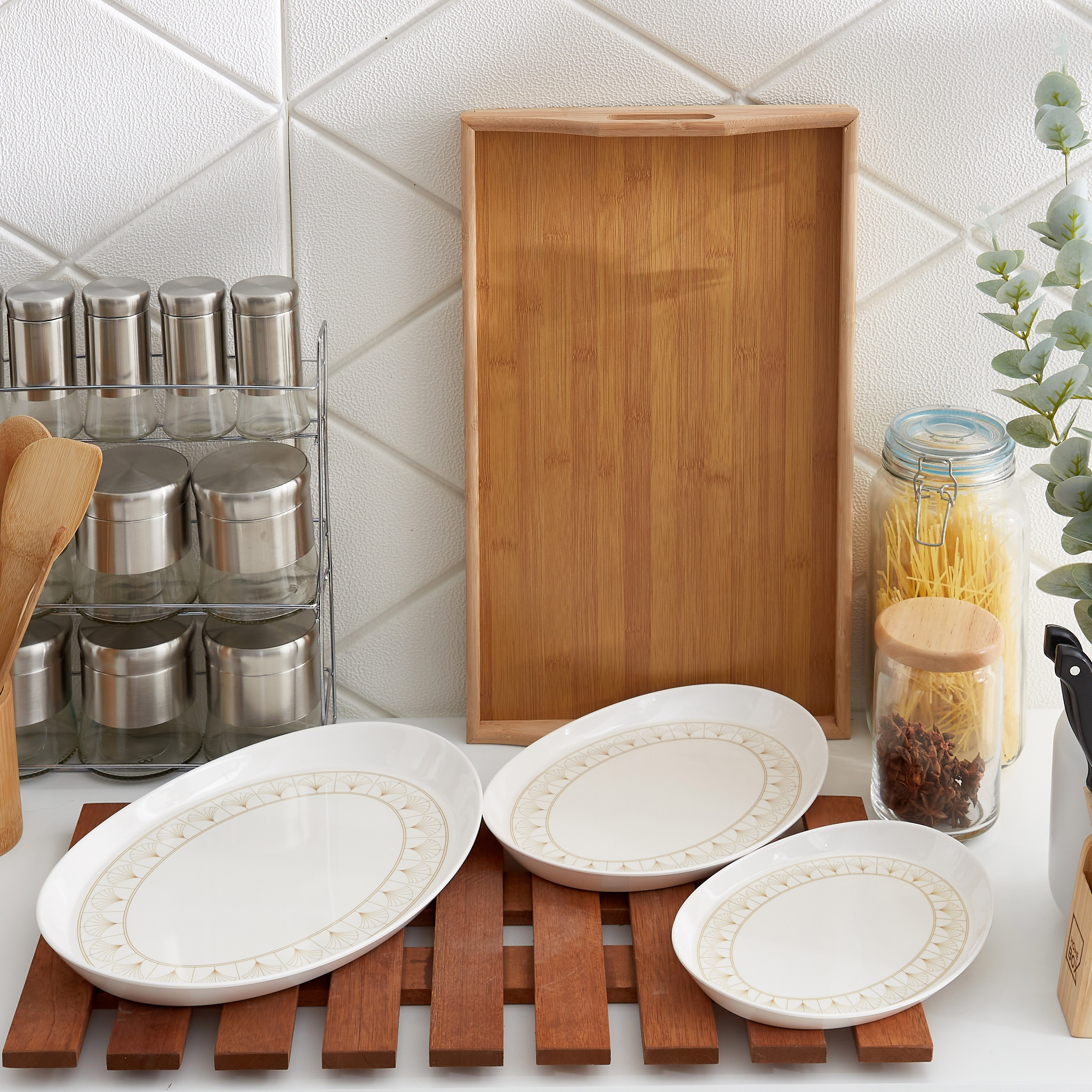 طقم صواني تقديم بيضاوية 3 قطع من مافيريك-hbxdecorandfurnishings-tabletop-serveware-image-2
