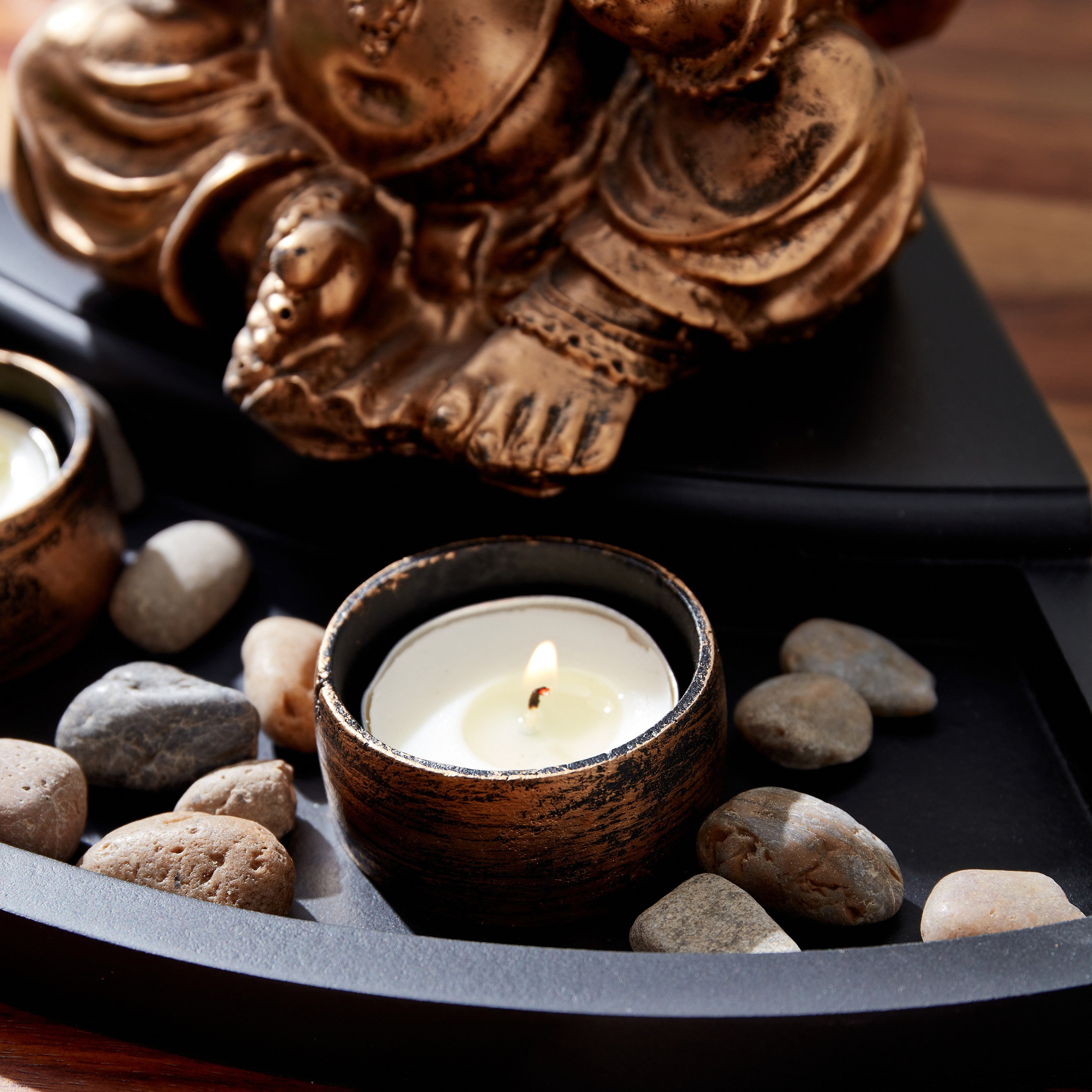 حامل شموع صغيرة بتصميم تمثال جانيشا من البولي ريزين من مينيرفا - 14x8x19 سم-hbxbedroom-homefragrance-candleholders-image-4
