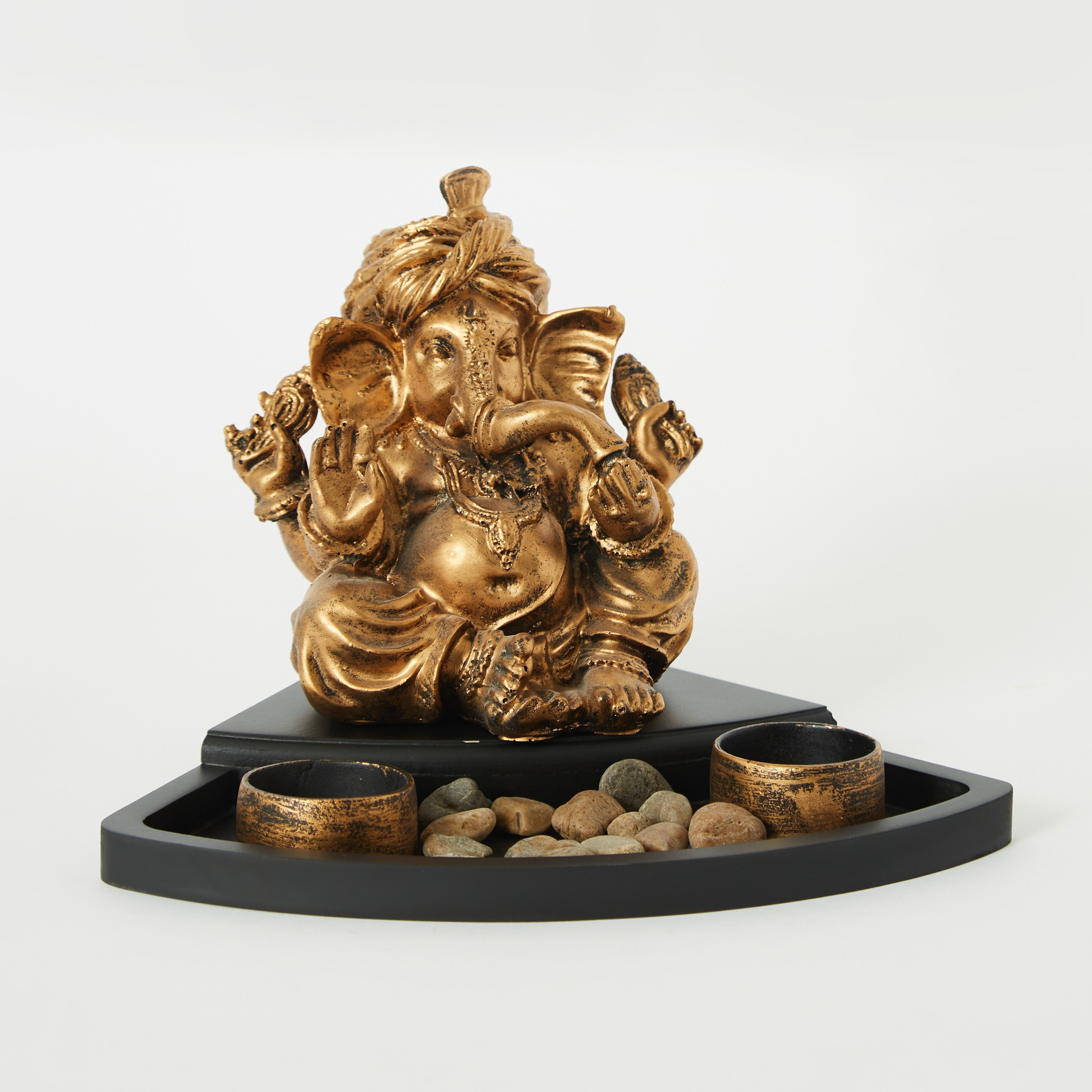 حامل شموع صغيرة بتصميم تمثال جانيشا من البولي ريزين من مينيرفا - 14x8x19 سم-hbxbedroom-homefragrance-candleholders-image-6