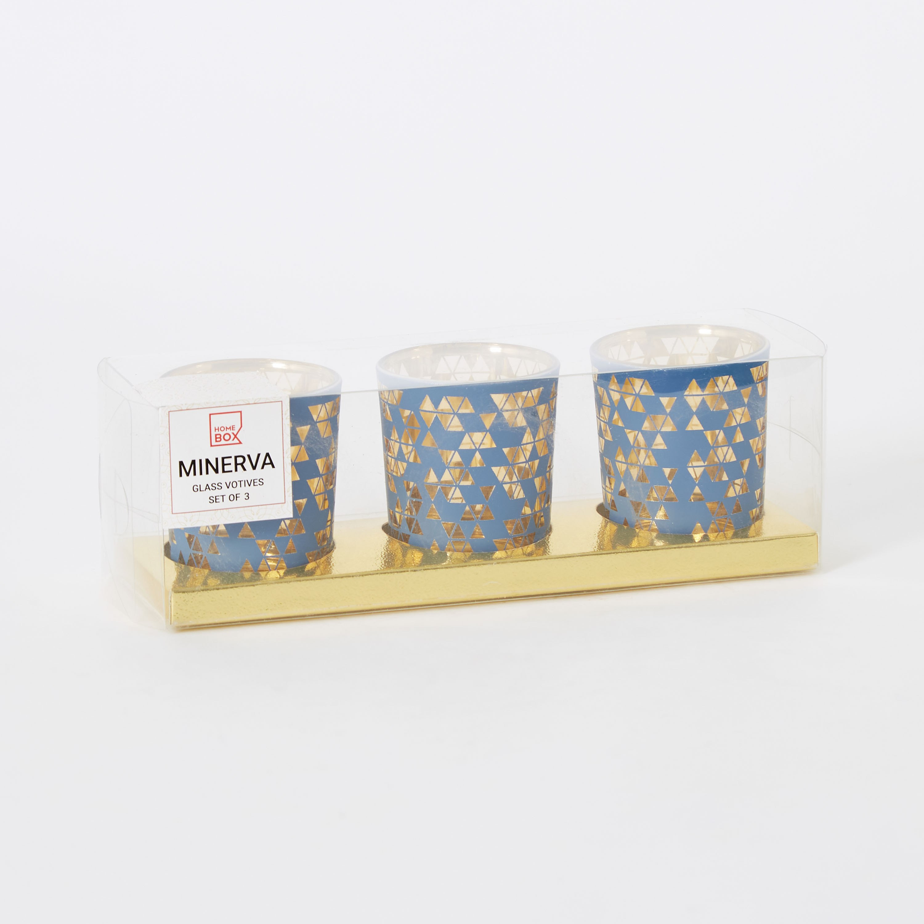 طقم حامل شموع صغيرة زجاجي بتصميم مثلث الشكل 3 قطع من مينيرفا - 5.5x6.7 سم-hbxlivingroom-decorandaccessories-candleholders-image-4