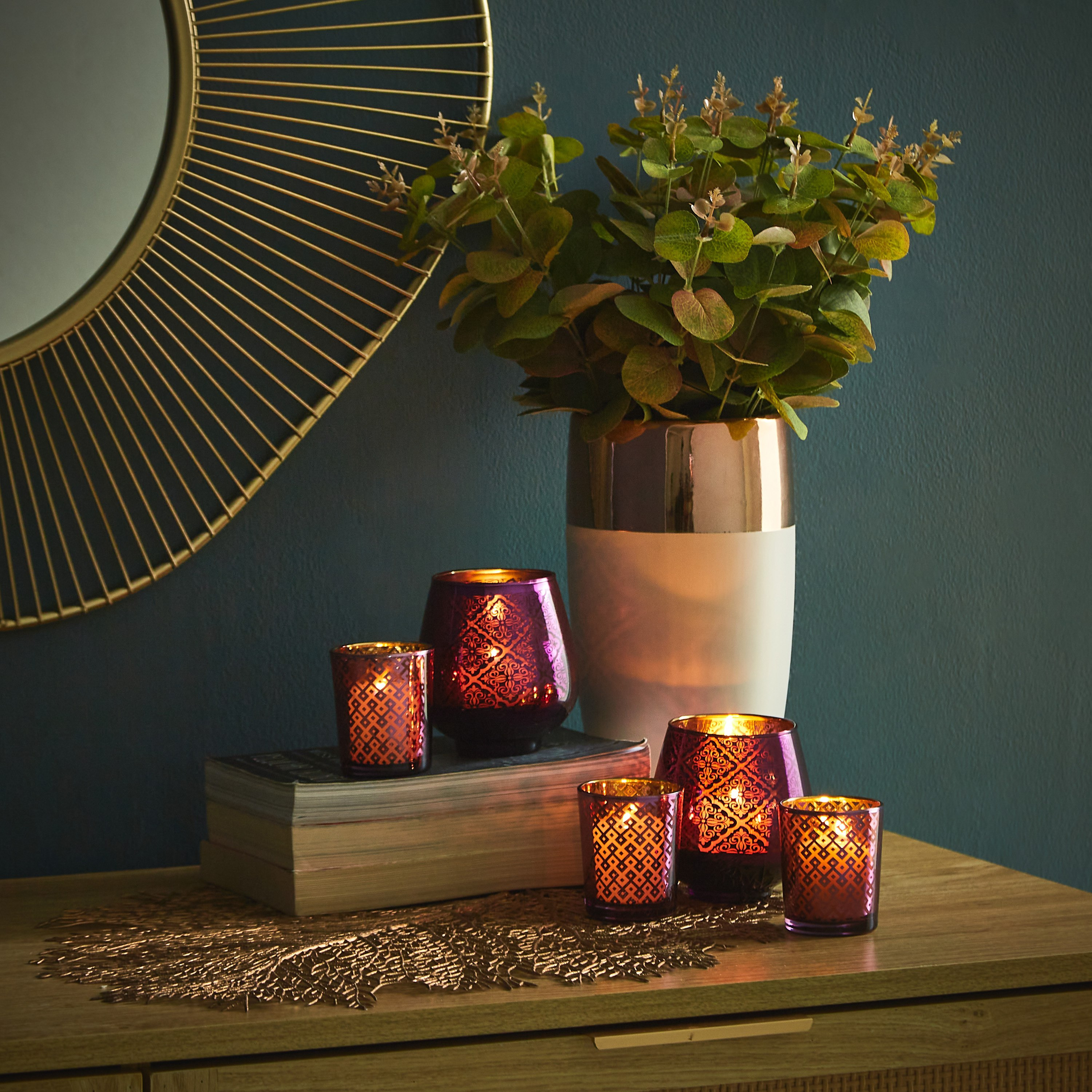 طقم شموع صغيرة زجاجية نذرية زجاجية 3 قطع من مينيرفا - 5.5x6.7 سم-hbxlivingroom-decorandaccessories-candleholders-image-3