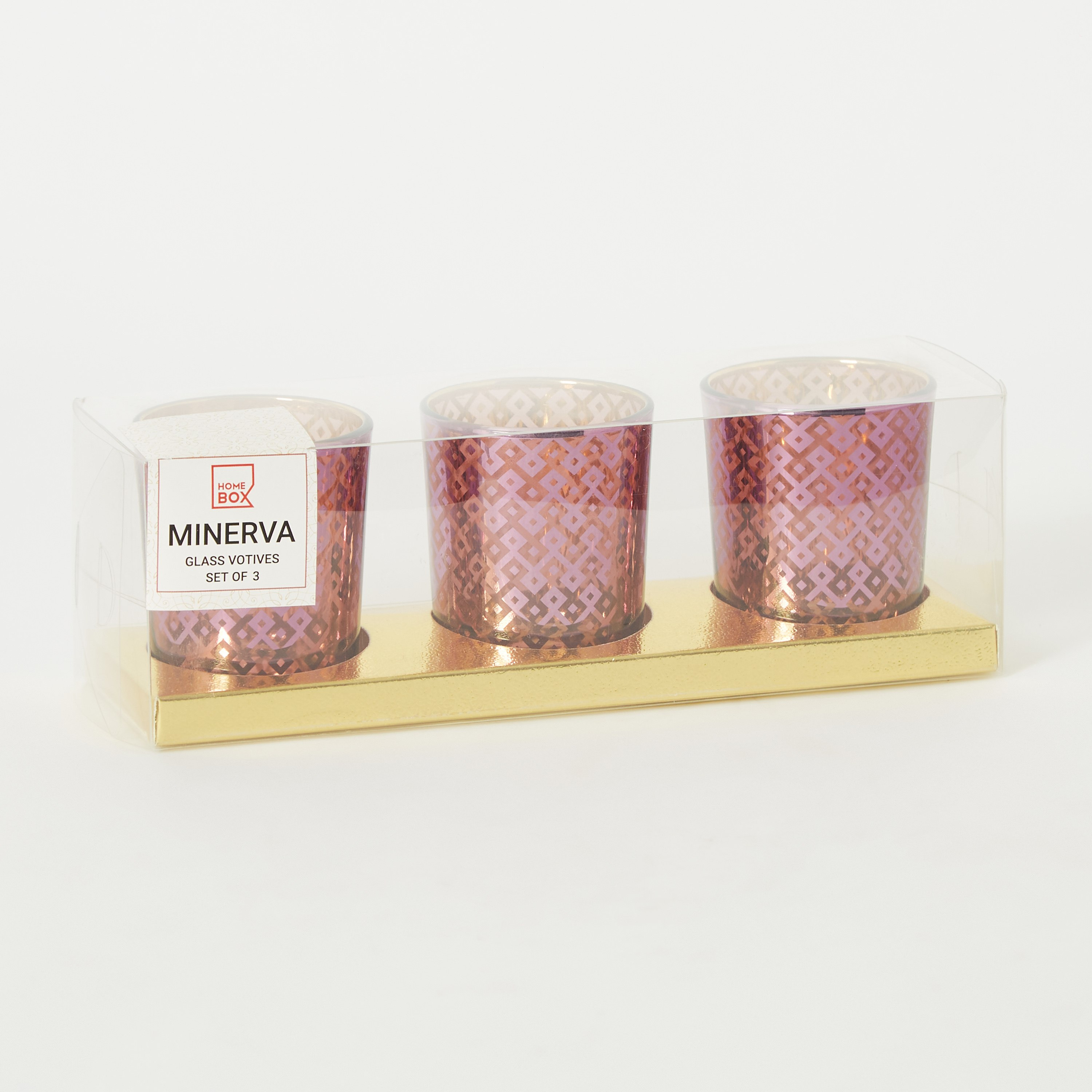 طقم شموع صغيرة زجاجية نذرية زجاجية 3 قطع من مينيرفا - 5.5x6.7 سم-hbxlivingroom-decorandaccessories-candleholders-image-4