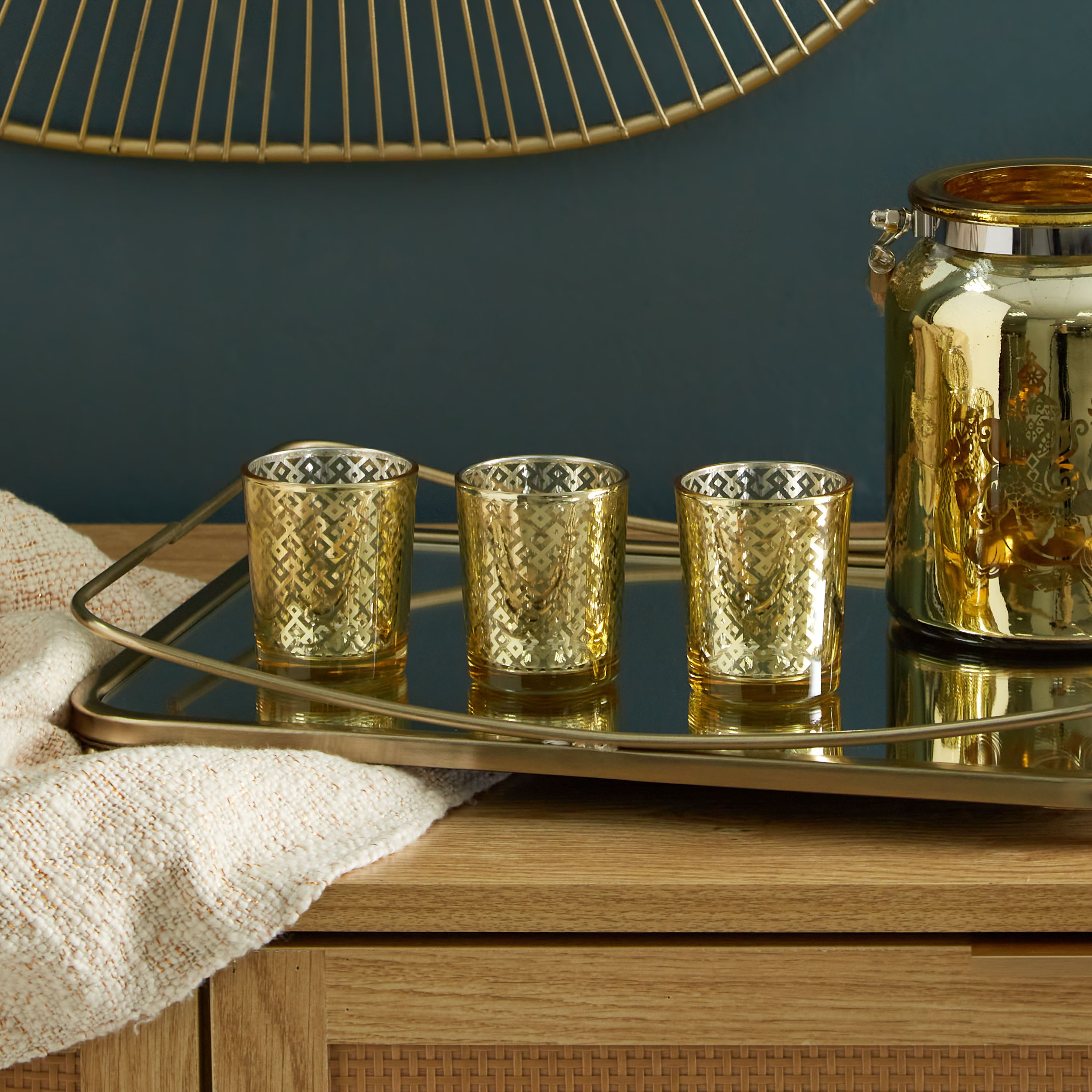طقم حامل شموع صغيرة زجاجي 3 قطع من مينيرفا - 5.5x6.7 سم-hbxlivingroom-decorandaccessories-candleholders-image-1