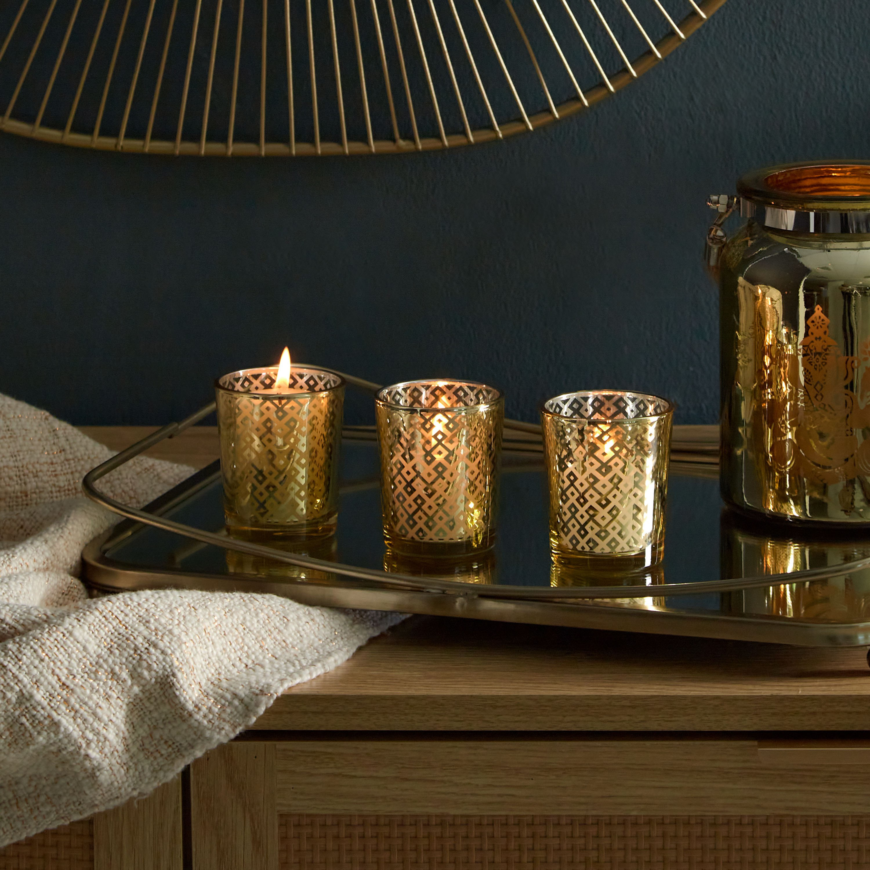 طقم حامل شموع صغيرة زجاجي 3 قطع من مينيرفا - 5.5x6.7 سم-hbxlivingroom-decorandaccessories-candleholders-image-2