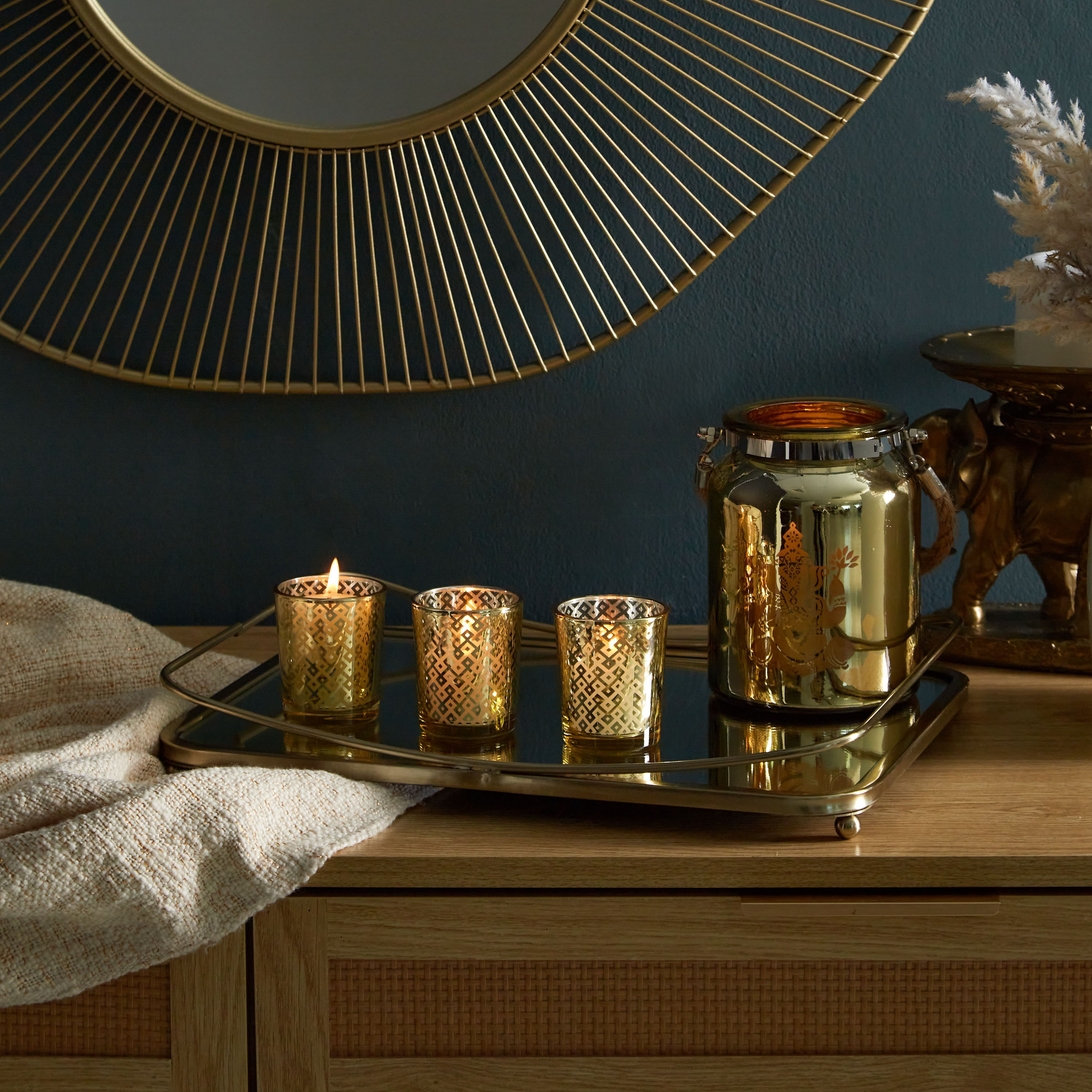 طقم حامل شموع صغيرة زجاجي 3 قطع من مينيرفا - 5.5x6.7 سم-hbxlivingroom-decorandaccessories-candleholders-image-3