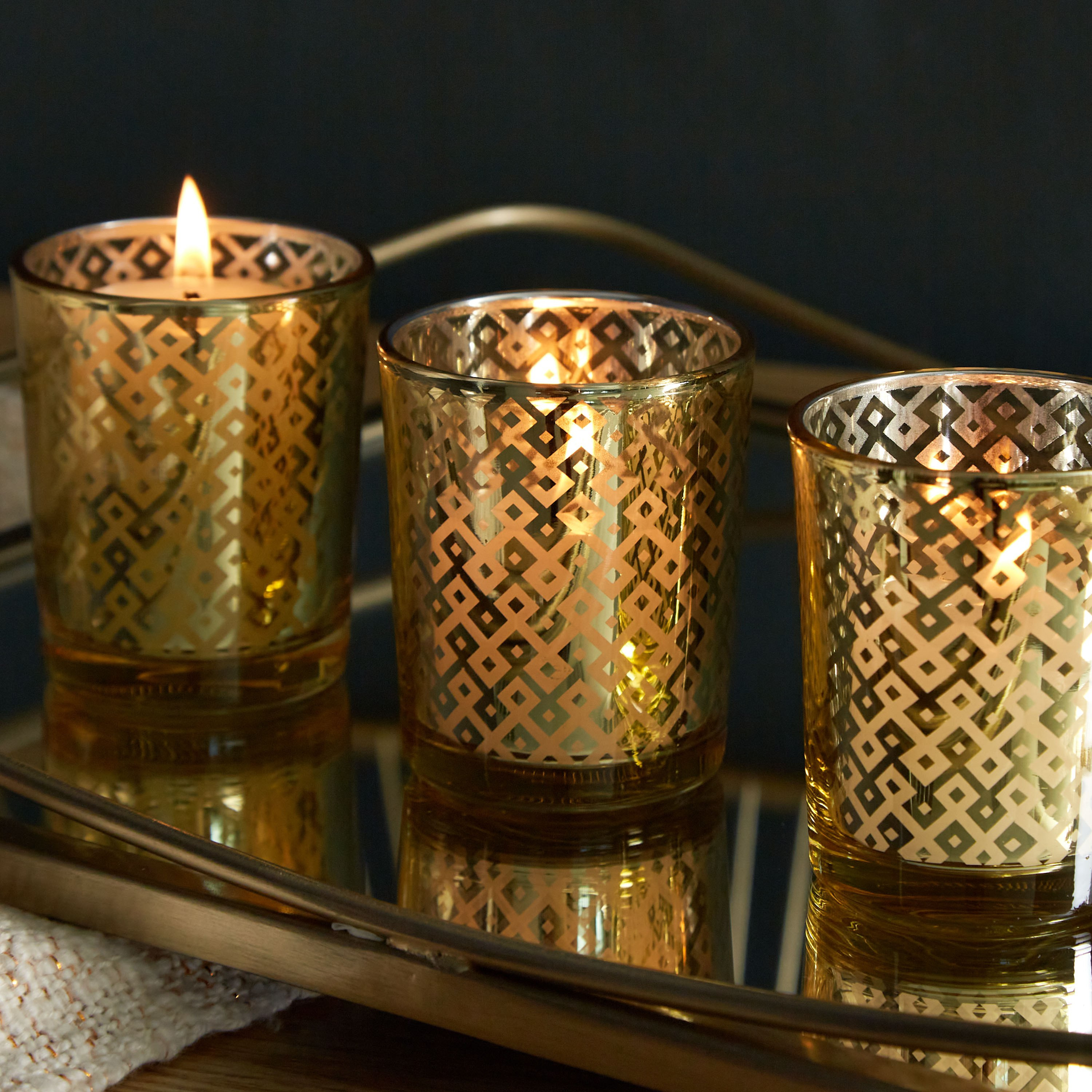طقم حامل شموع صغيرة زجاجي 3 قطع من مينيرفا - 5.5x6.7 سم-hbxlivingroom-decorandaccessories-candleholders-image-4