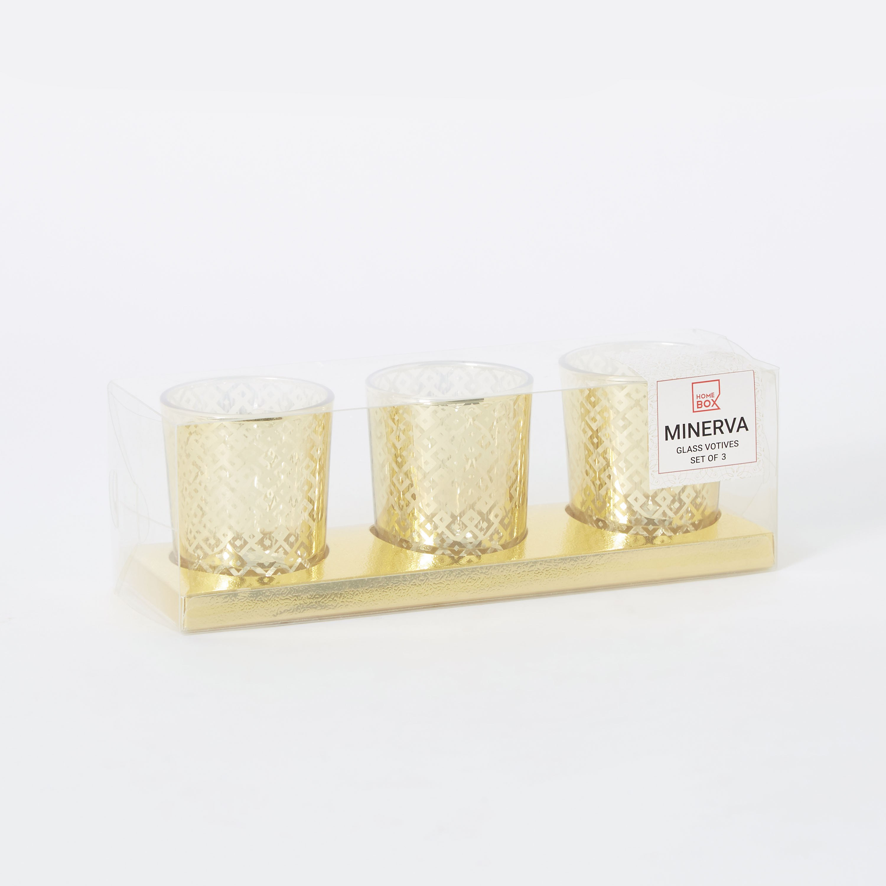 طقم حامل شموع صغيرة زجاجي 3 قطع من مينيرفا - 5.5x6.7 سم-hbxlivingroom-decorandaccessories-candleholders-image-5
