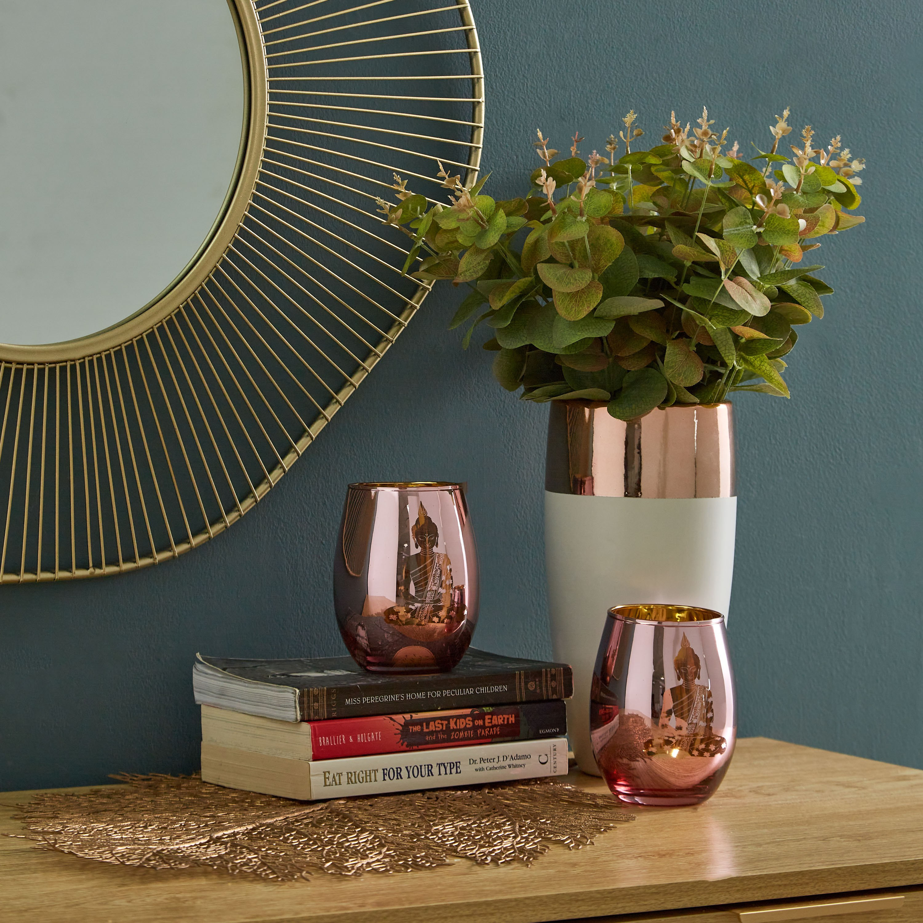 Minerva 2-Piece Glass Buddha Votive Set - 9.5x12 cm-hbxlivingroom-decorandaccessories-candleholders-image-2
