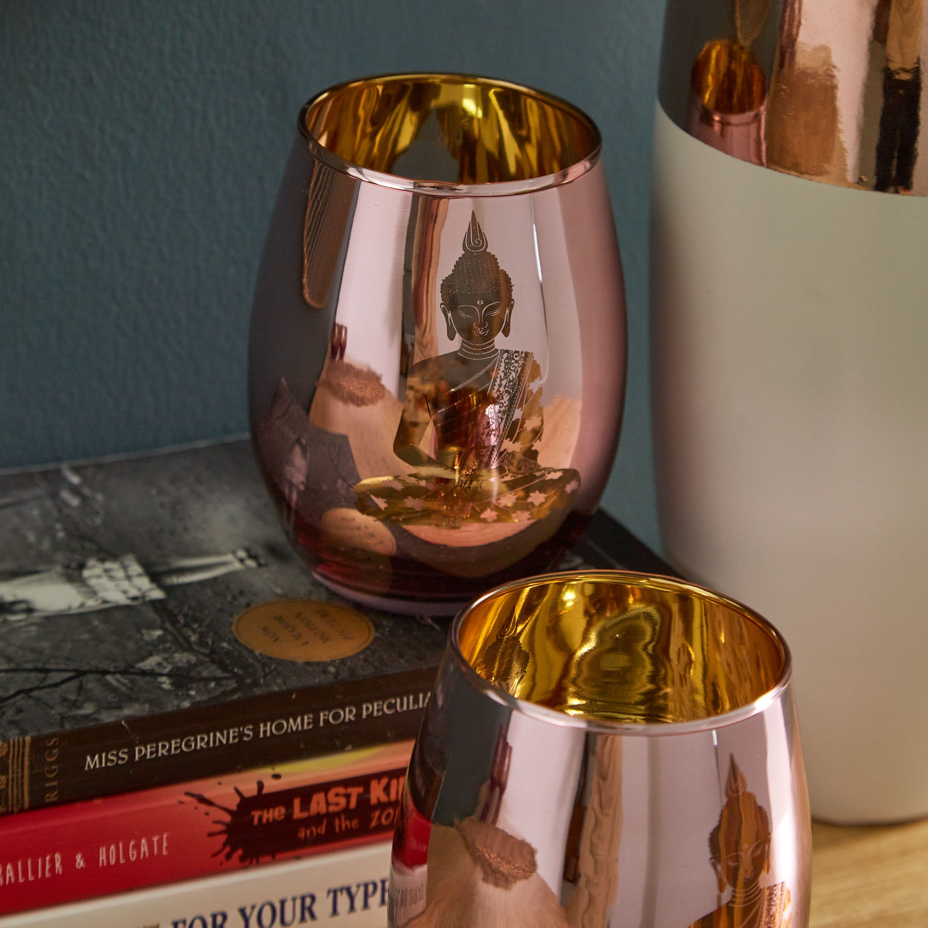 Minerva 2-Piece Glass Buddha Votive Set - 9.5x12 cm-hbxlivingroom-decorandaccessories-candleholders-image-3