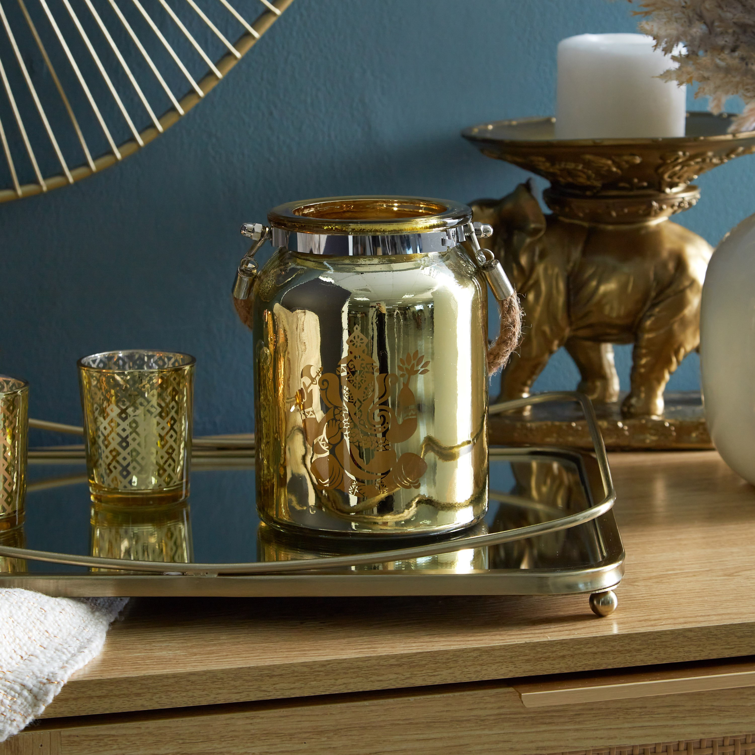 حامل شموع نذري زجاجي جانيشا من مينيرفا - 14 × 10 سم-hbxlivingroom-decorandaccessories-candleholders-image-2