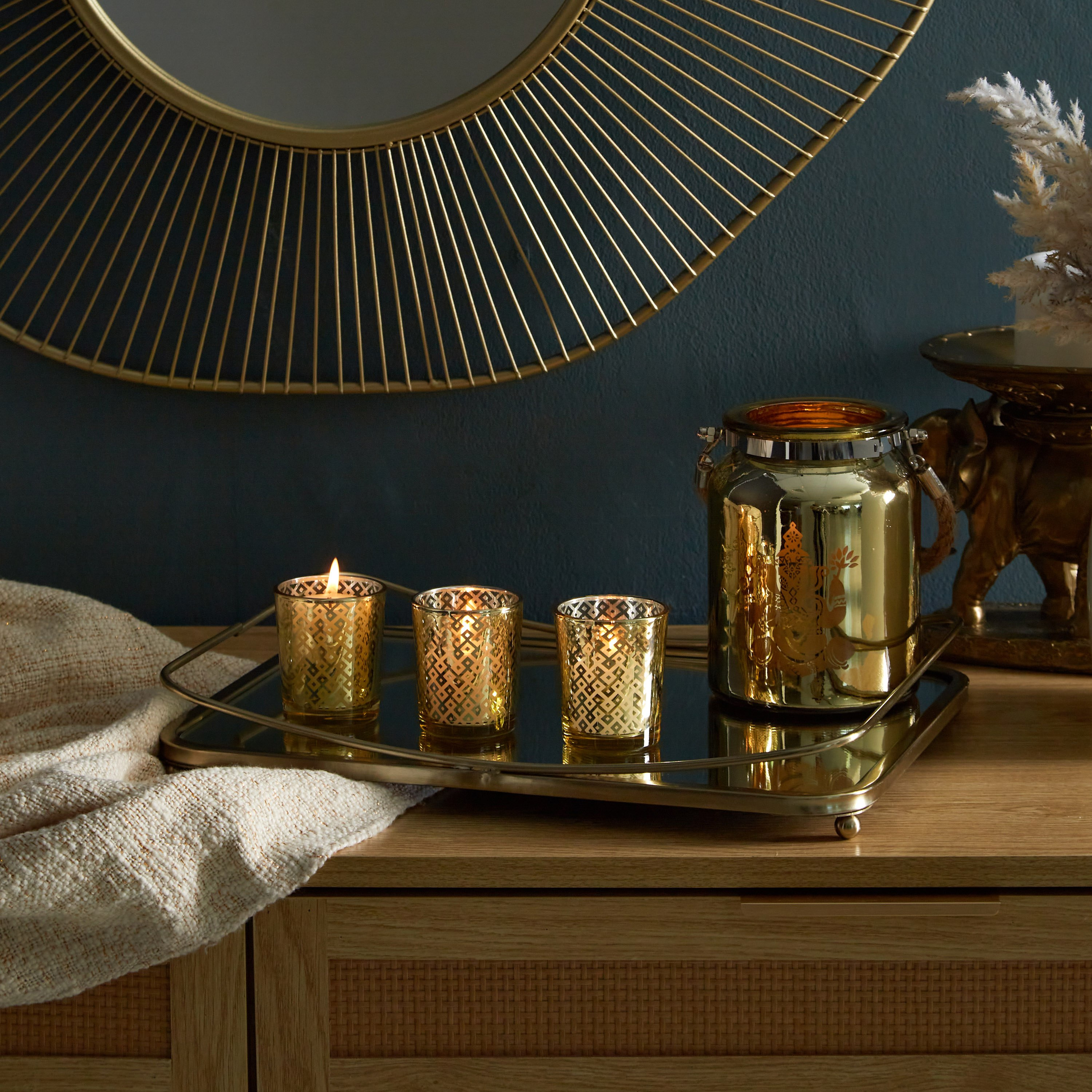حامل شموع نذري زجاجي جانيشا من مينيرفا - 14 × 10 سم-hbxlivingroom-decorandaccessories-candleholders-image-4