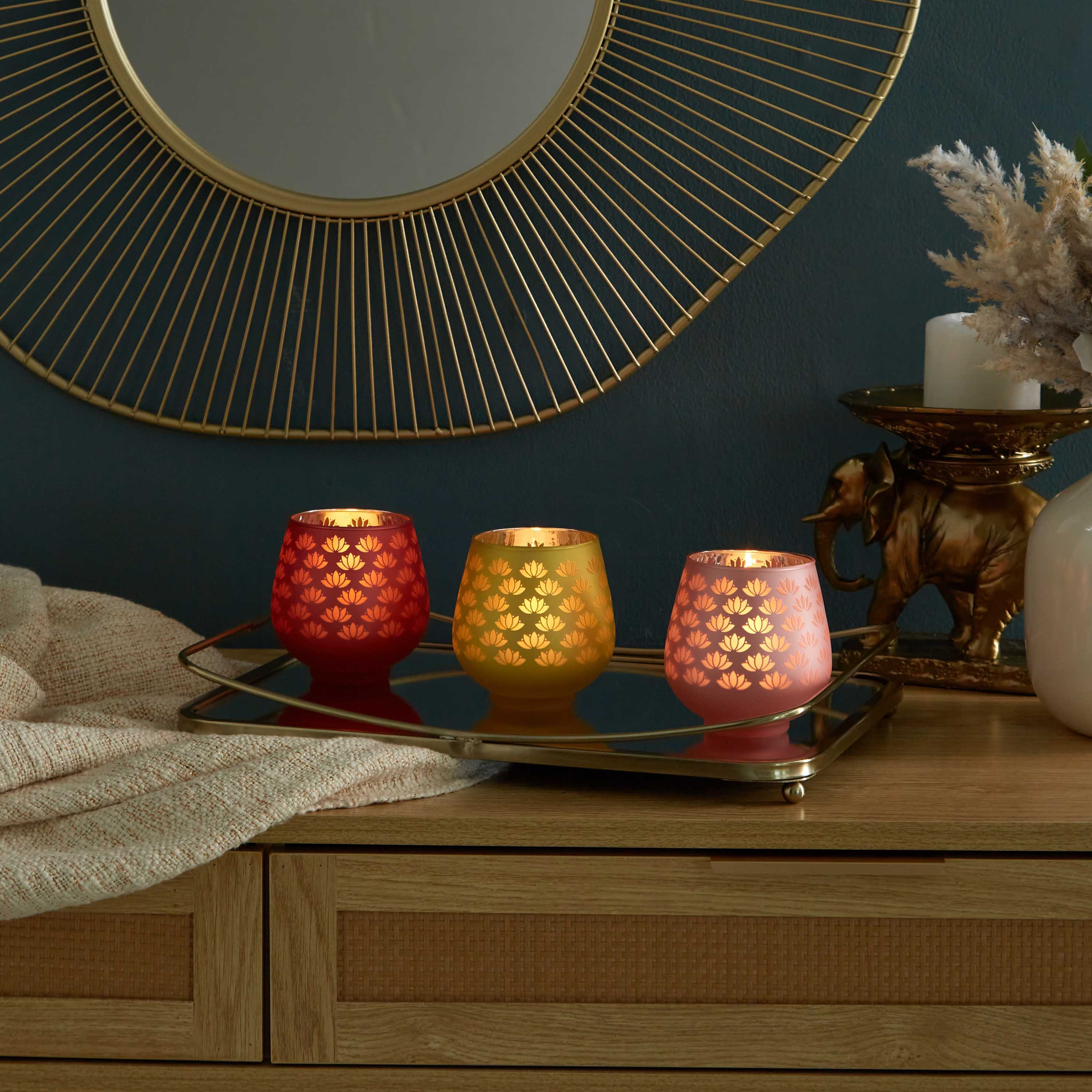 طقم حامل شموع صغيرة زجاجي 3 قطع من مينيرفا أكويلا - 9.5x9 سم-hbxlivingroom-decorandaccessories-candleholders-image-2