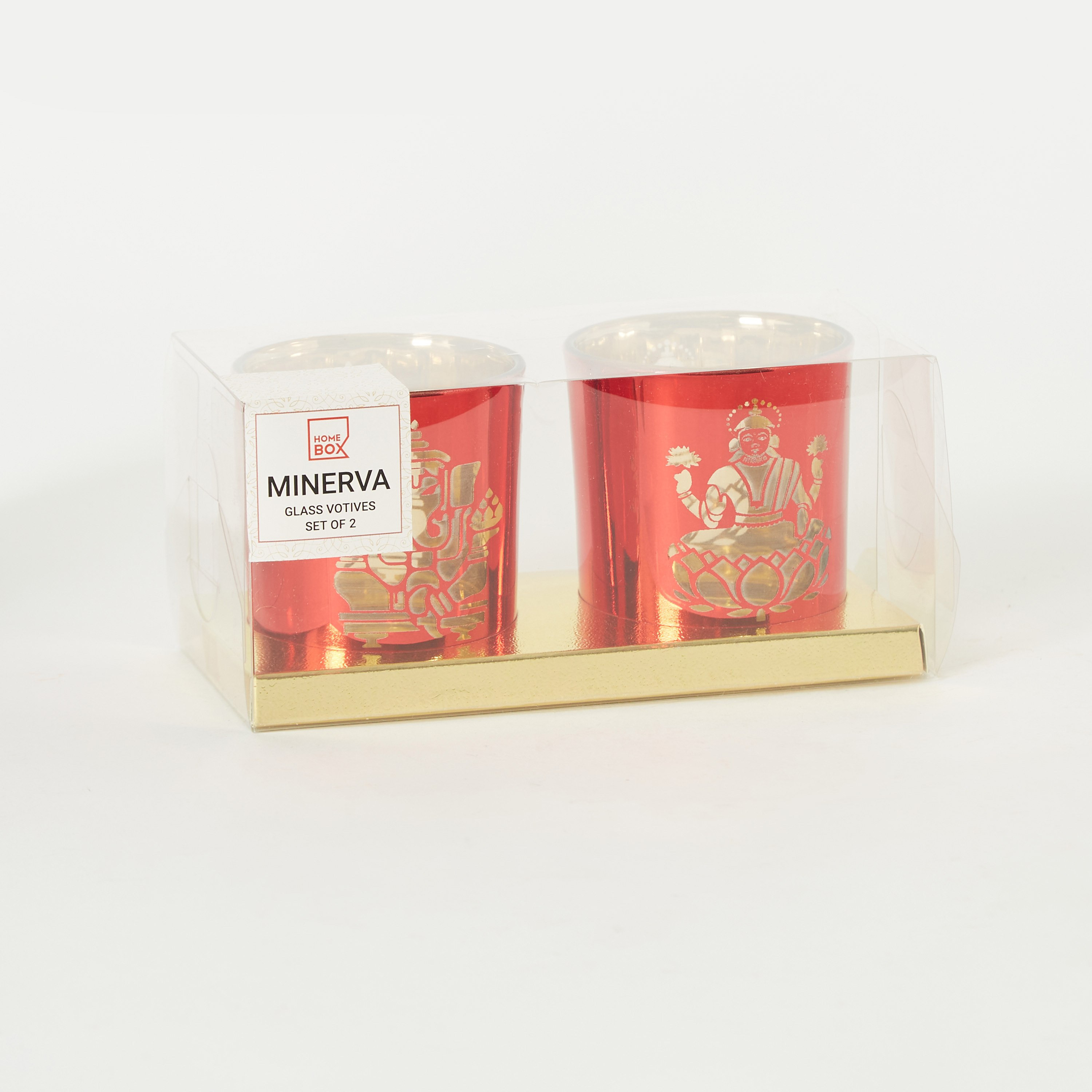 حامل شموع صغيرة زجاجي بتصميم لاكسمي وغانيشا من مينيرفا 7x8 سم- قطعتين-hbxlivingroom-decorandaccessories-candleholders-image-4