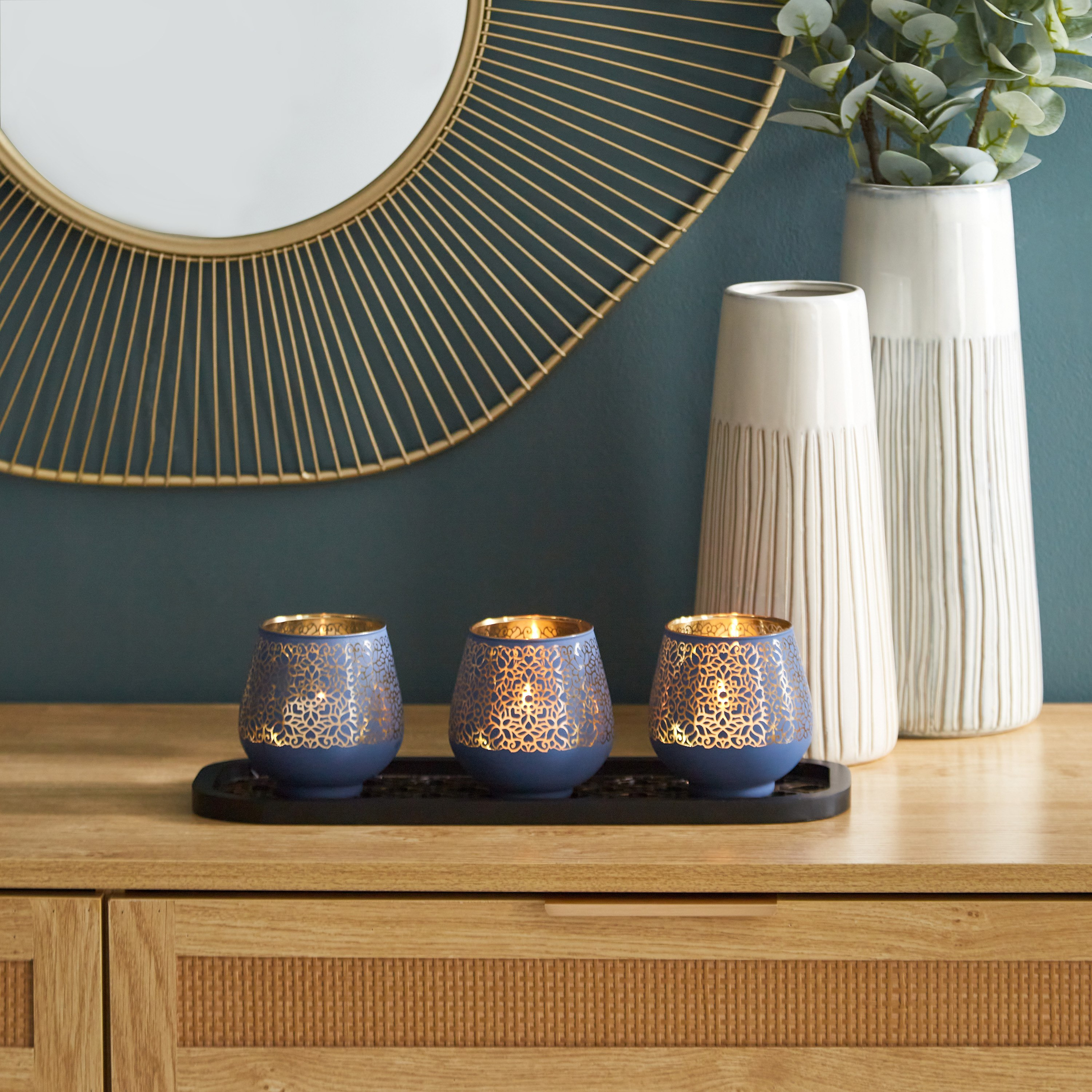 طقم شموع فوتيف زجاج بتصميم شجرة لوتس من مينرفا ويف 36x13.5x1.5 سم-hbxlivingroom-decorandaccessories-candleholders-image-2